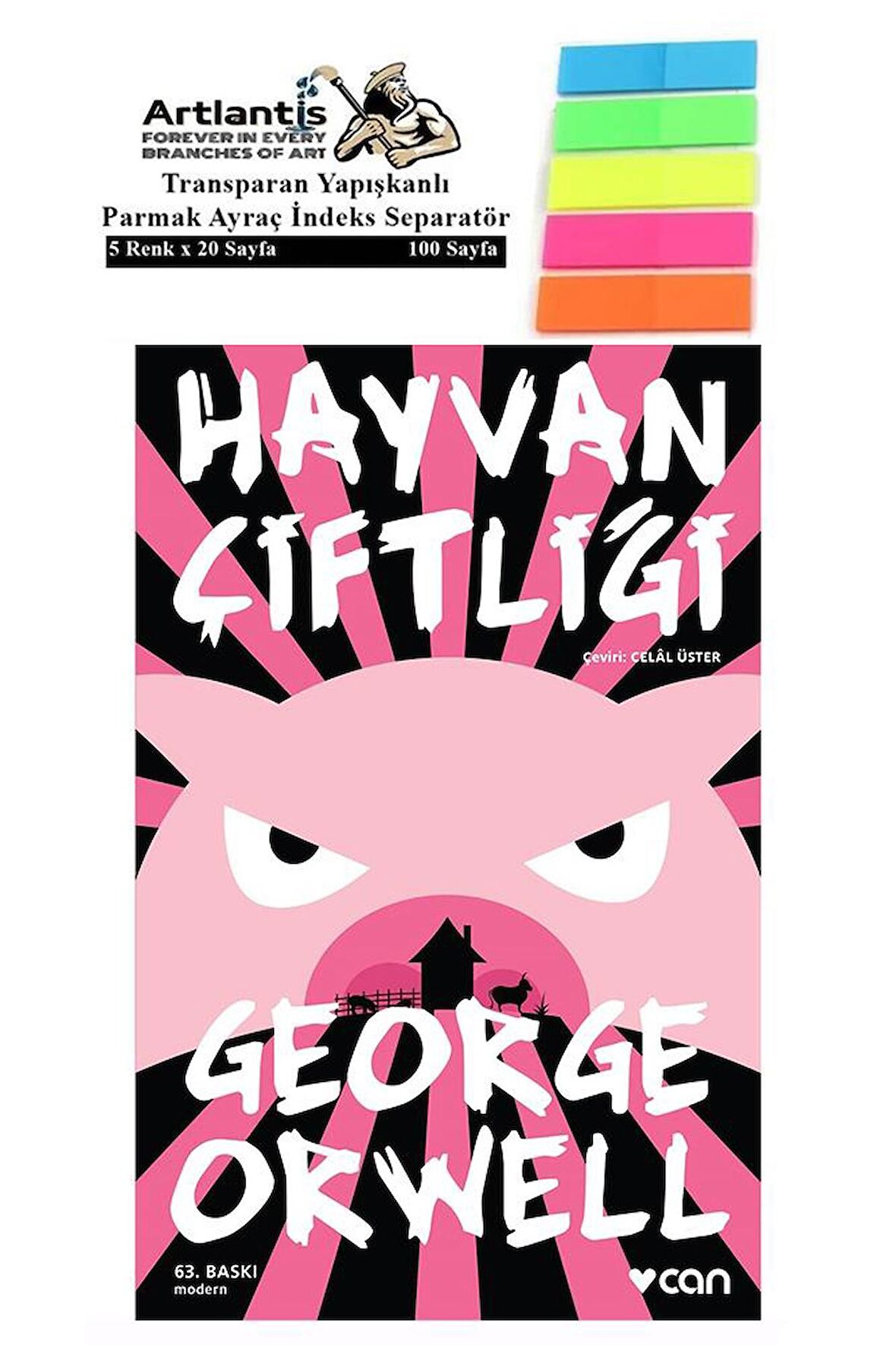 Hayvan Çiftliği George Orwell 151 Sayfa Karton Kapak 1 Adet Fosforlu Transparan Kitap Ayraç 1 Paket