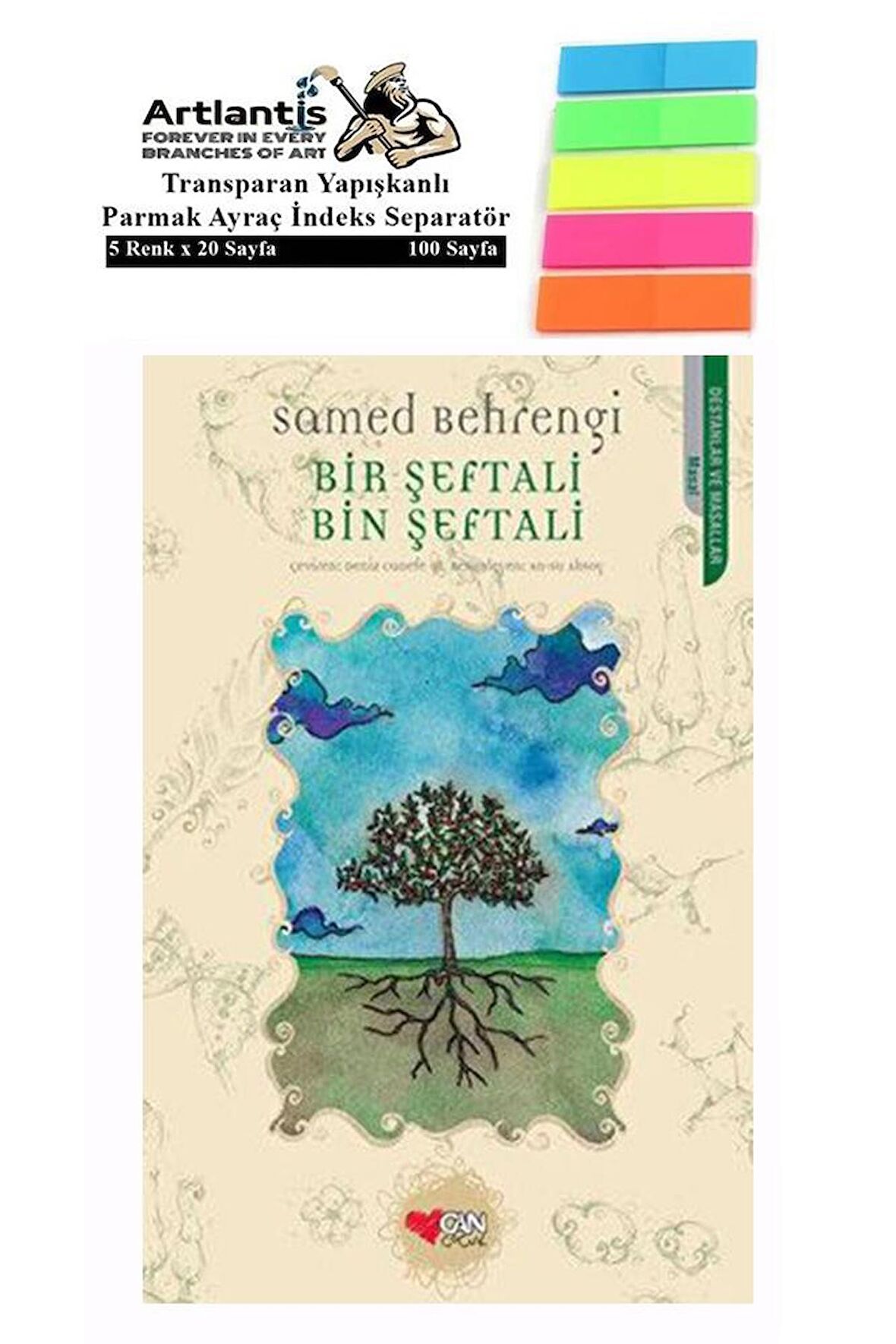 Bir Şeftali Bin Şeftali Samed Behrengi 53 Sayfa Karton Kapak 1 Adet Fosforlu Transparan Kitap Ayraç 1 Paket