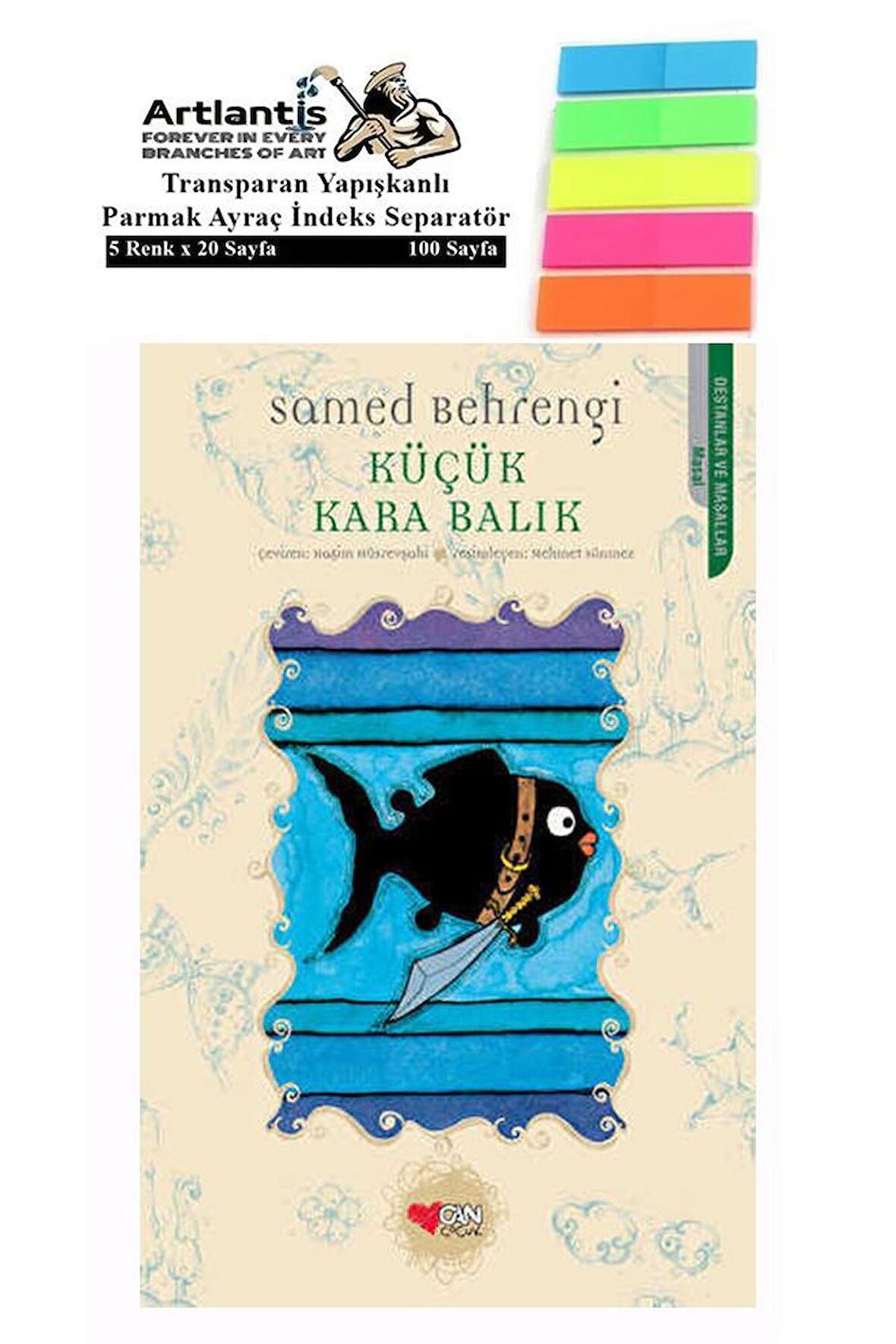 Küçük Kara Balık Samed Behrengi 50 Sayfa Karton Kapak 1 Adet Fosforlu Transparan Kitap Ayraç 1 Paket