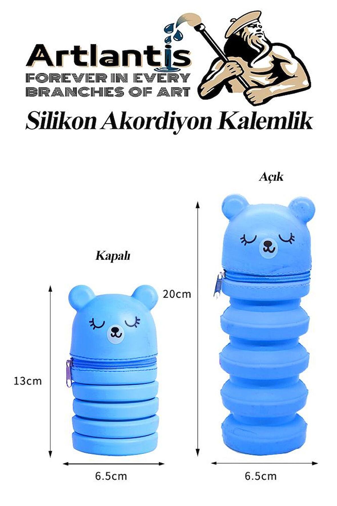 Silikon Akordiyon Kalemlik 1 Adet Körüklü Kalem Kutusu Eğlenceli Sevimli Hayvan Figürlü Hediyelik Kalemlik
