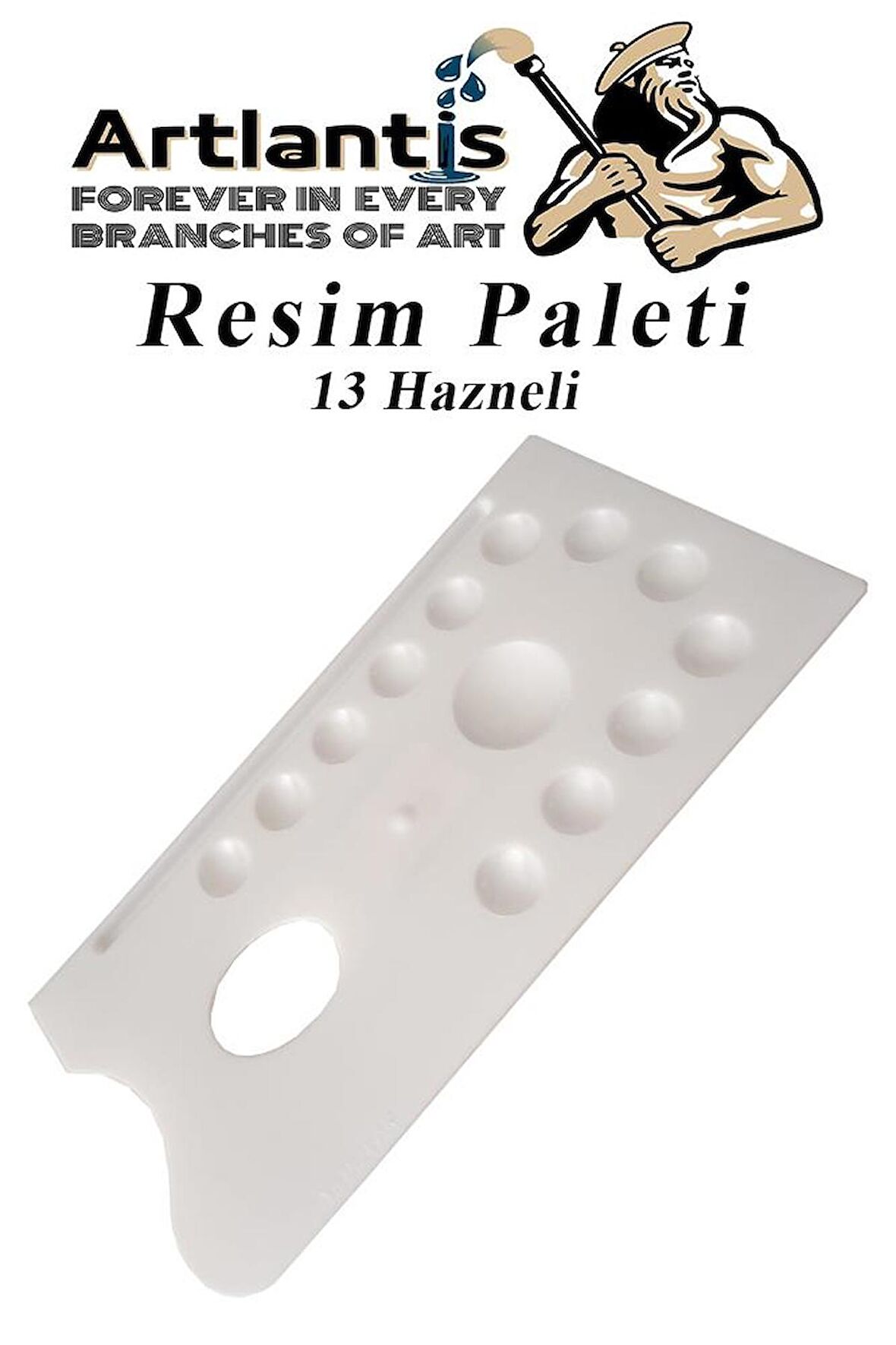 Dikdörtgen Resim Paleti 1 Adet 13 Hazneli Boya Paleti Sanatsal Boyalar İçin Palet Akrilik Boya Yağlı Boya Guaj Boya