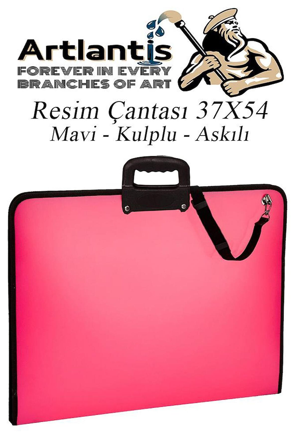 Resim Çantası Fermuarlı Kulplu 37x54 cm 1 Adet Teknik Resim Dosya Çantası 35x50 cm Askılı Proje Çantası Okul Sınıf