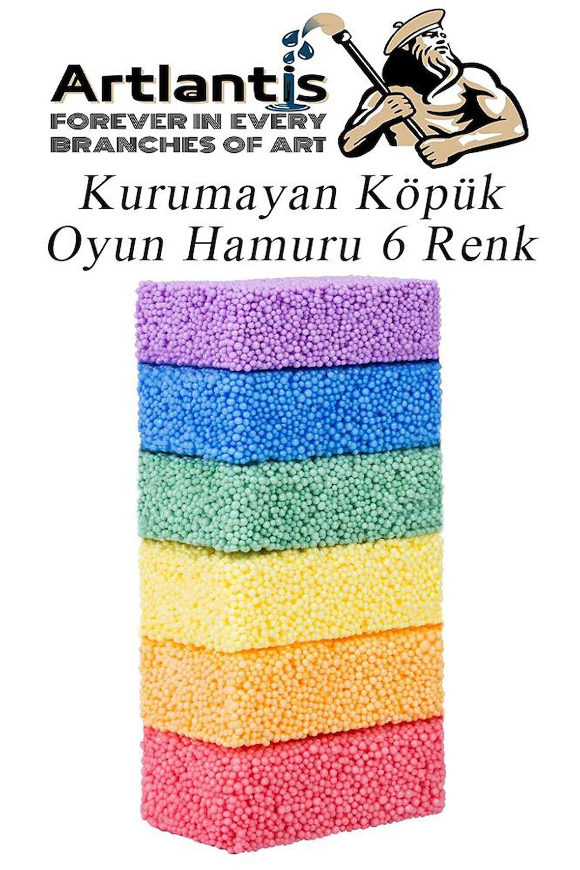 Kurumayan Köpük Oyun Hamuru 6 Renk 1 Paket Köpük Hamur 6 lı 6X10 gr Okul Öncesi Hobi Aktivite 