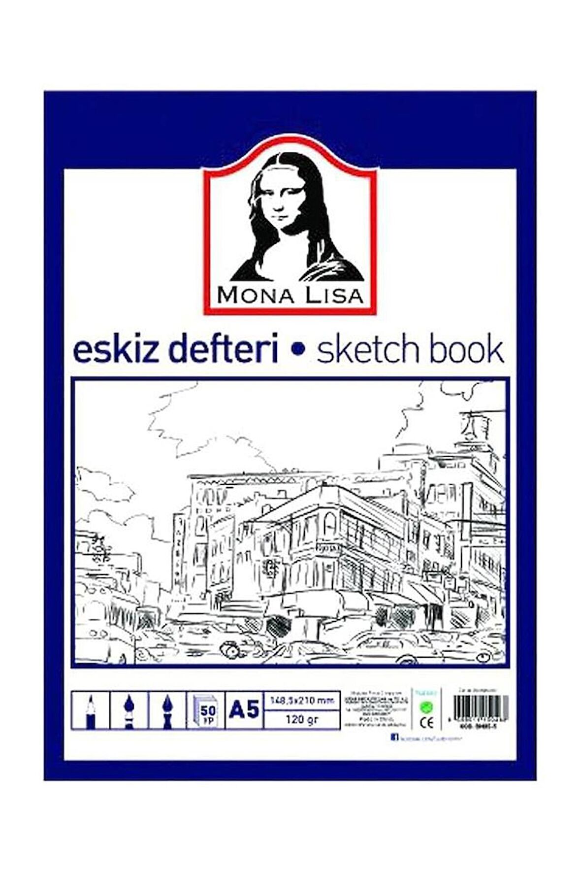 Eskiz Defteri A-5 Dokulu Kağıt Kara Kalem Çalışma Defteri 50 Yaprak 120 gr 14,8x21 cm 1 Adet Südor