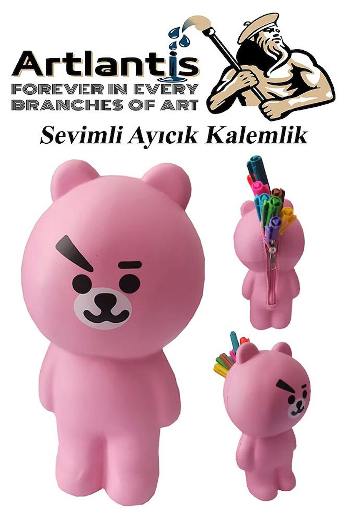 Silikon Sevimli Ayıcık Kalemlik 1 Adet Yumuşak Silikon Sevimli Hayvanlar Kalem Kutusu Eğlenceli Hediyelik Kalemlik