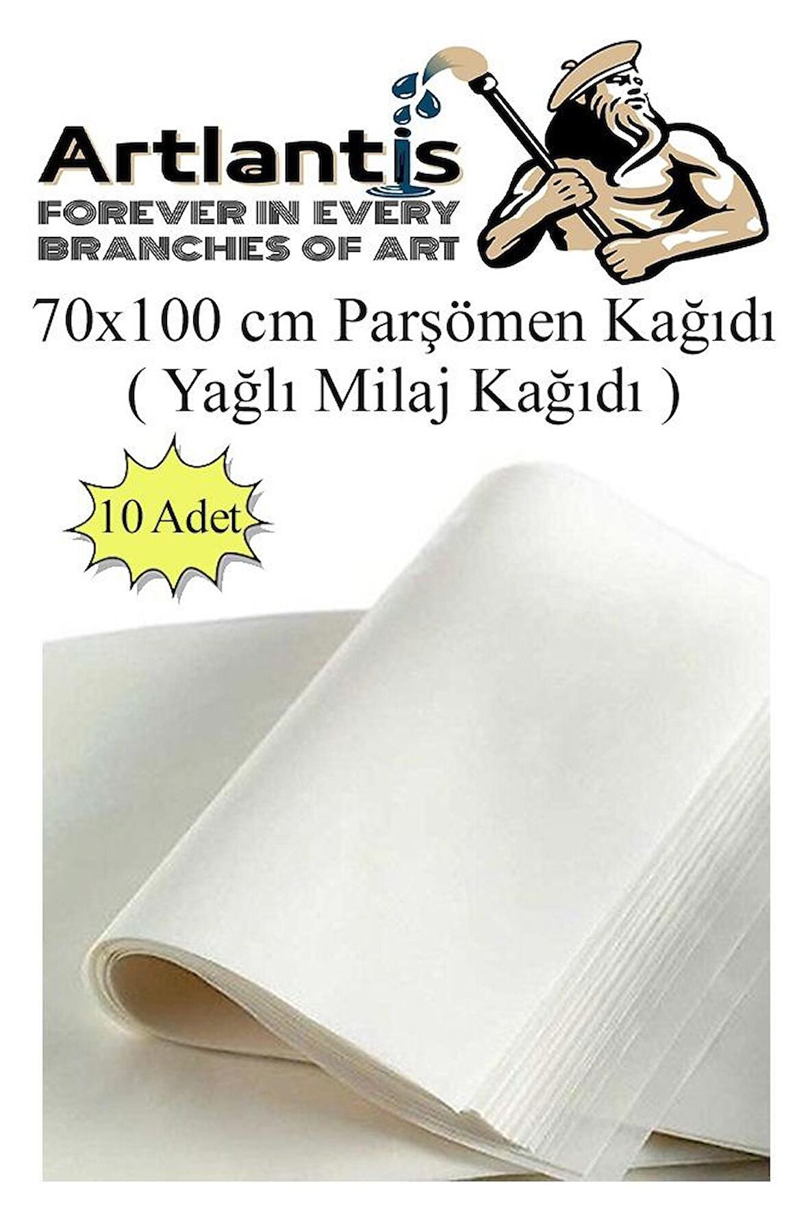 Parşömen Kağıdı Milaj Kağıdı 70x100 cm 10 Adet Yağlı Çizim Kağıdı Parşumen İnce Kopya Kağıdı