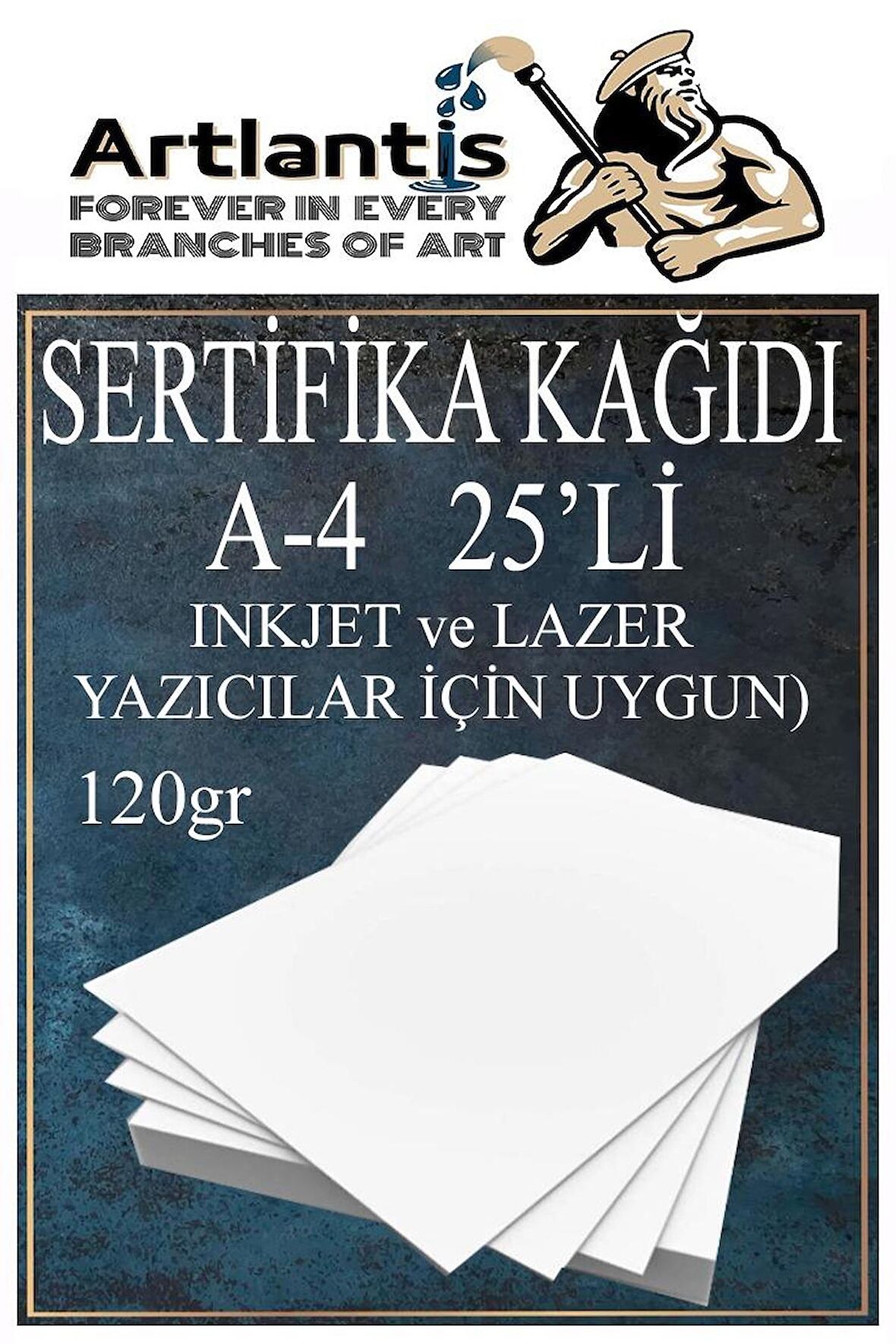 A4 Sertifika Kağıdı Kalın 25 Adet Gramajlı Fotokopi Kağıdı 120 gr Tüm Yazıcılara Uyumlu 21x29.7 cm Kalın Baskı Kağıdı