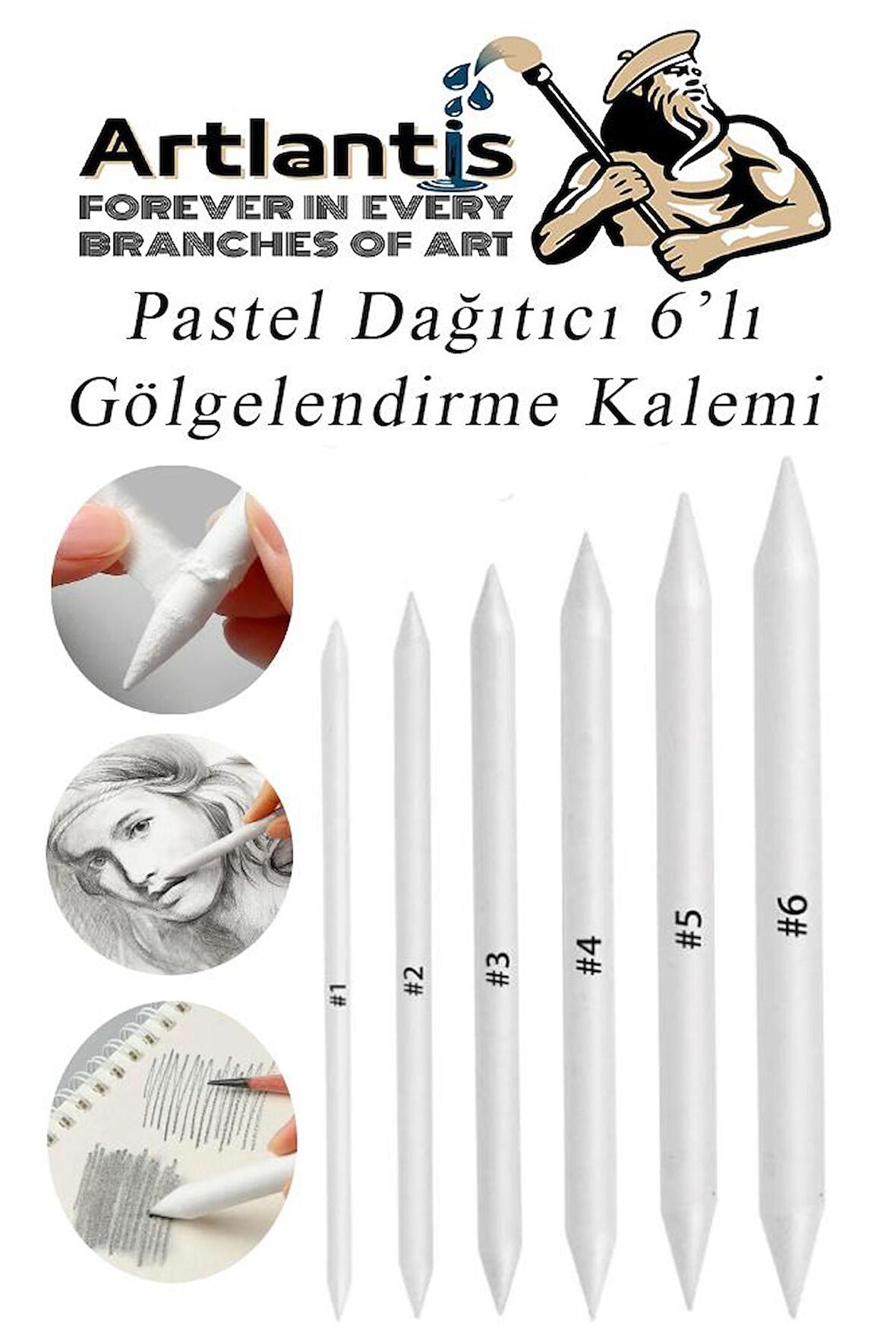 Karakalem Seti 16 Parça 1 Paket Gölgelendirme Kalemi Hamur Silgi Dereceli Kalem Kaynaştırma Kalemi Kara Kalem Dağıtıcı Kalem Kağıt Kalem