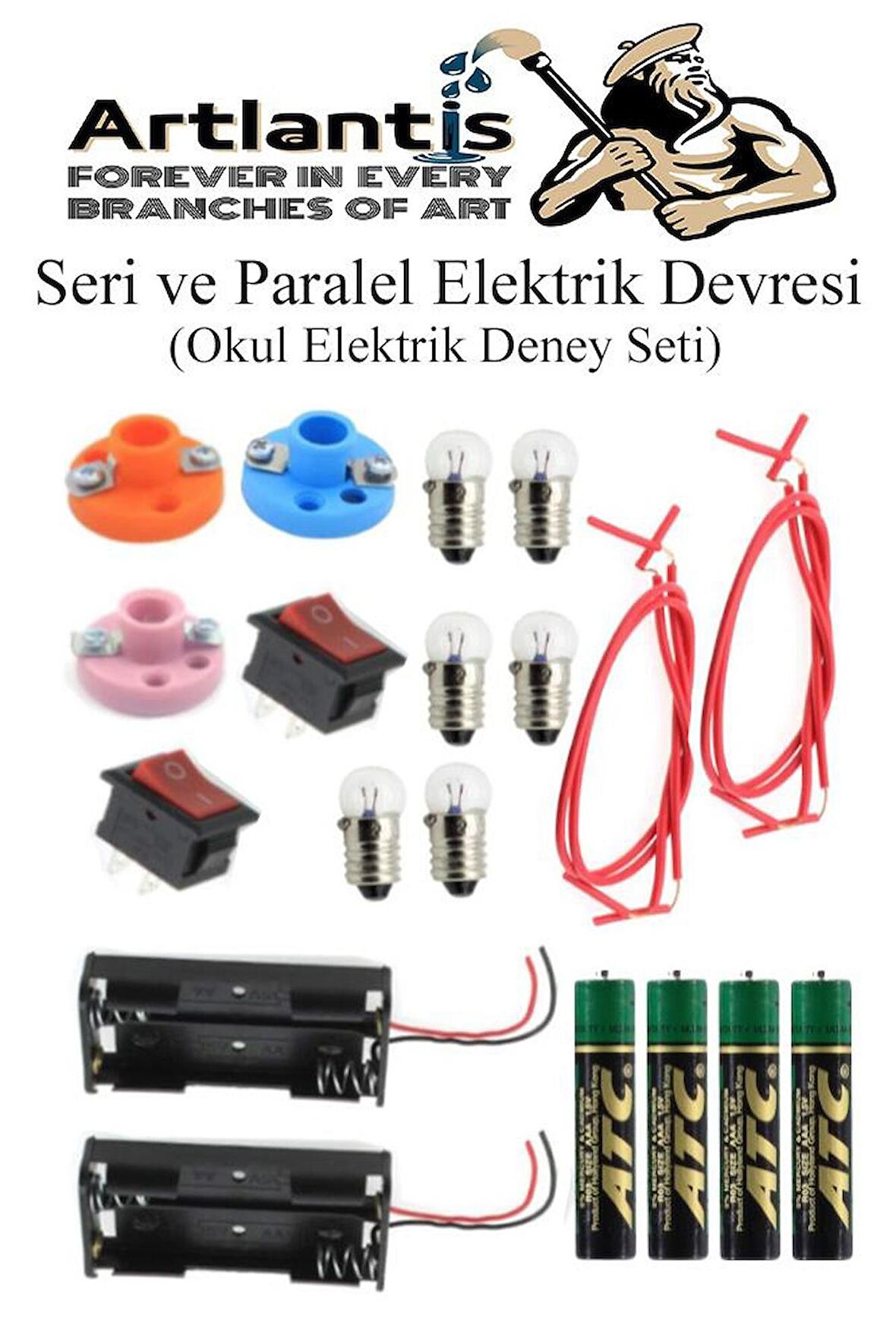 Seri ve Paralel Elektrik Devresi 1 Paket Basit Elektrik Devresi Deney Seti Okul İş Eğitimi Seti