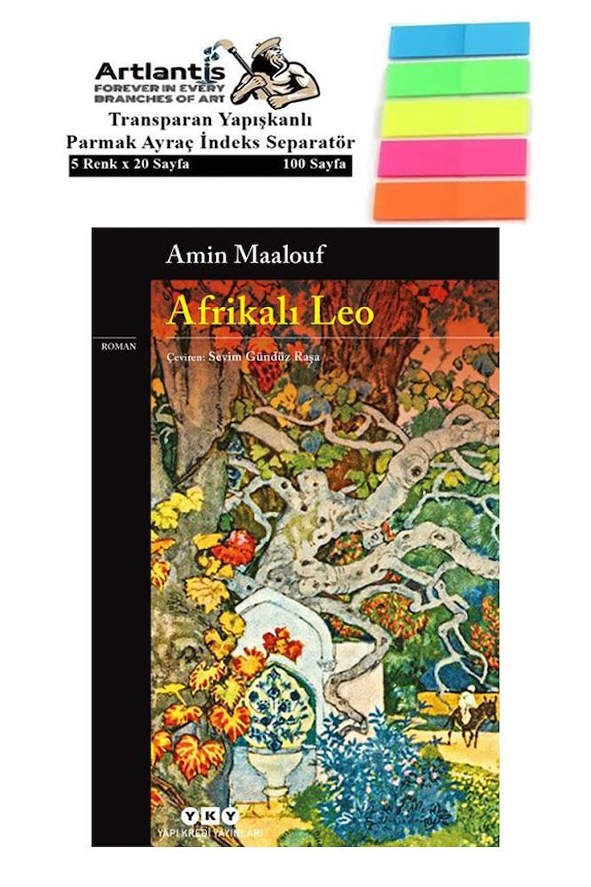 Afrikalı Leo Amin Maalouf 373 Sayfa Karton Kapak 1 Adet Fosforlu Transparan Kitap Ayraç 1 Paket