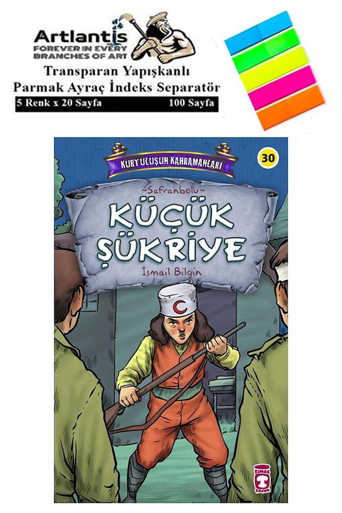 Küçük Şükriye İsmail Bilgin 92 Sayfa Karton Kapak 1 Adet Fosforlu Transparan Kitap Ayraç 1 Paket