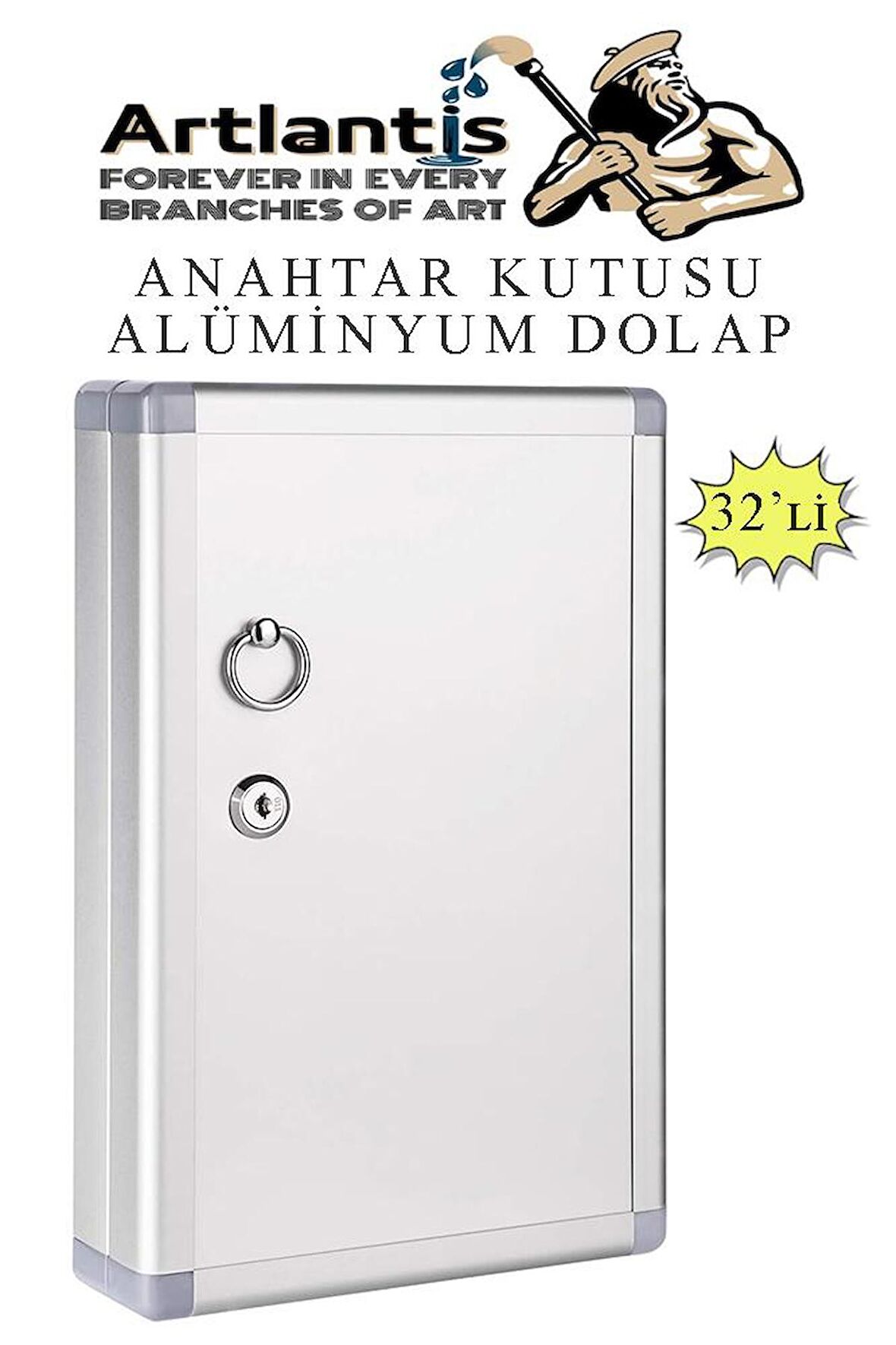 Kilitli Anahtar Kutusu 32 li 1 Paket Anahtar Dolabı Alüminyum Gövde Otel Otopark Apart Anahtarlık Dolap