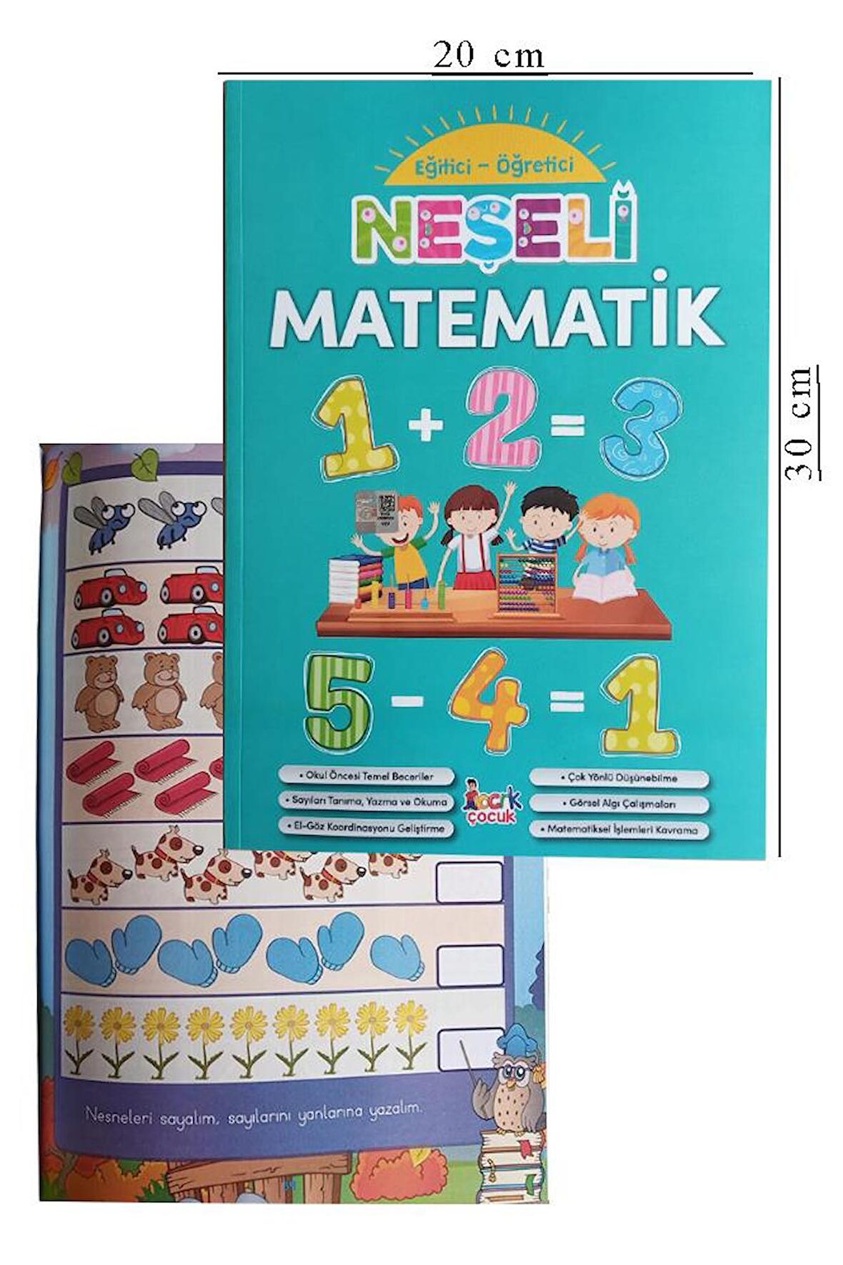 Neşeli Matematik Eğitici ve Öğretici 1 Adet Okul Öncesi Sayıları Öğrenme ve Alıştırma Kitabı