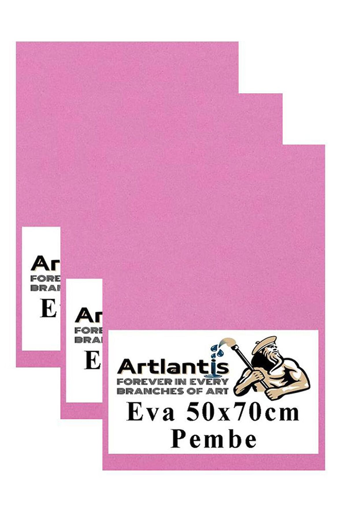 Pembe Eva 50x70 cm 3 Adet Eva Süngeri Okul Kreş Anasınıfı Elişi Etkinlikleri
