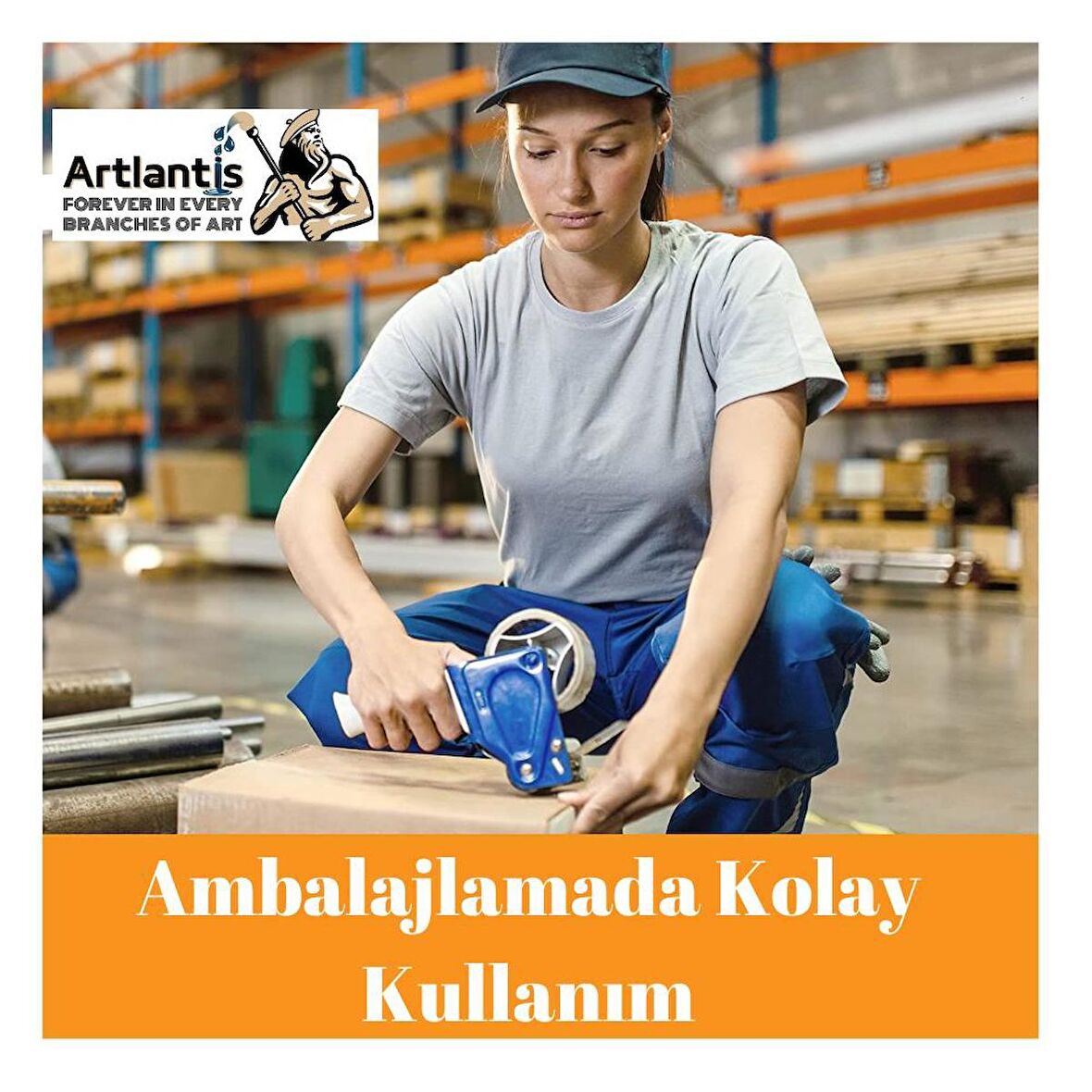 Koli Bandı Koli Kalemi ve Maket Bıçağı 1 Paket 3 Adet Koli Bant 100 Metre Şeffaf Kesik Uç Markör Kalem ve Plastik Maket Bıçağı Büyük