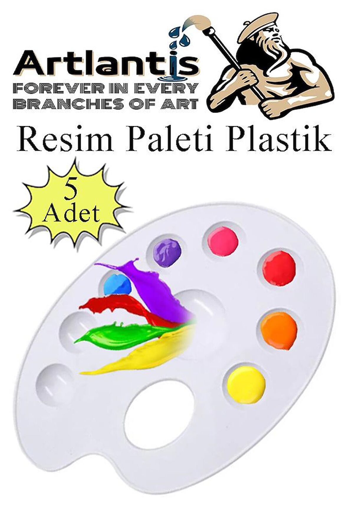 Resim Paleti Plastik 5 Adet Godeli Ressam Paleti Boyama Paleti Akrilik Boya Guaj Boya Suluboya