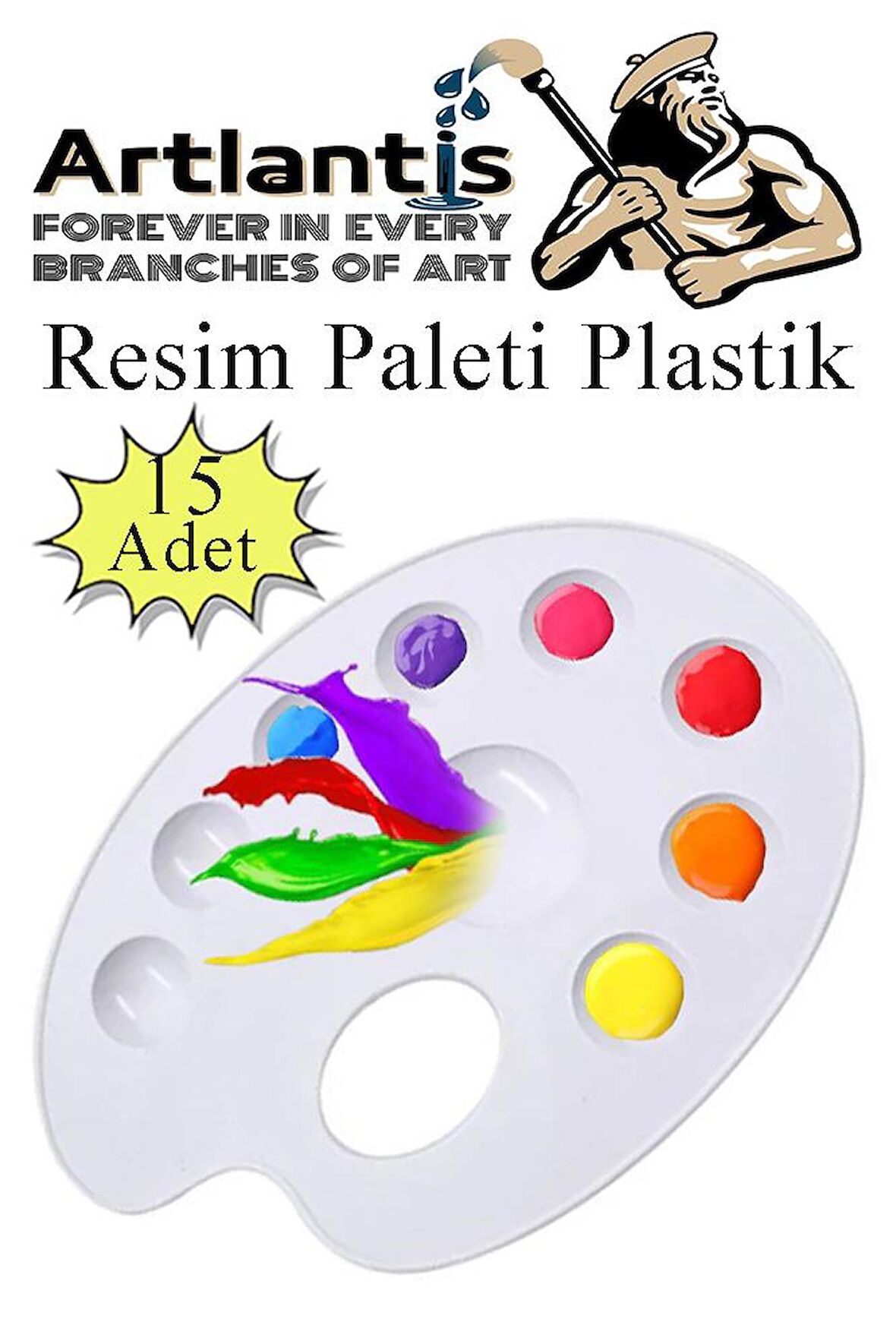 Resim Paleti Plastik 15 Adet Godeli Ressam Paleti Boyama Paleti Akrilik Boya Guaj Boya Suluboya