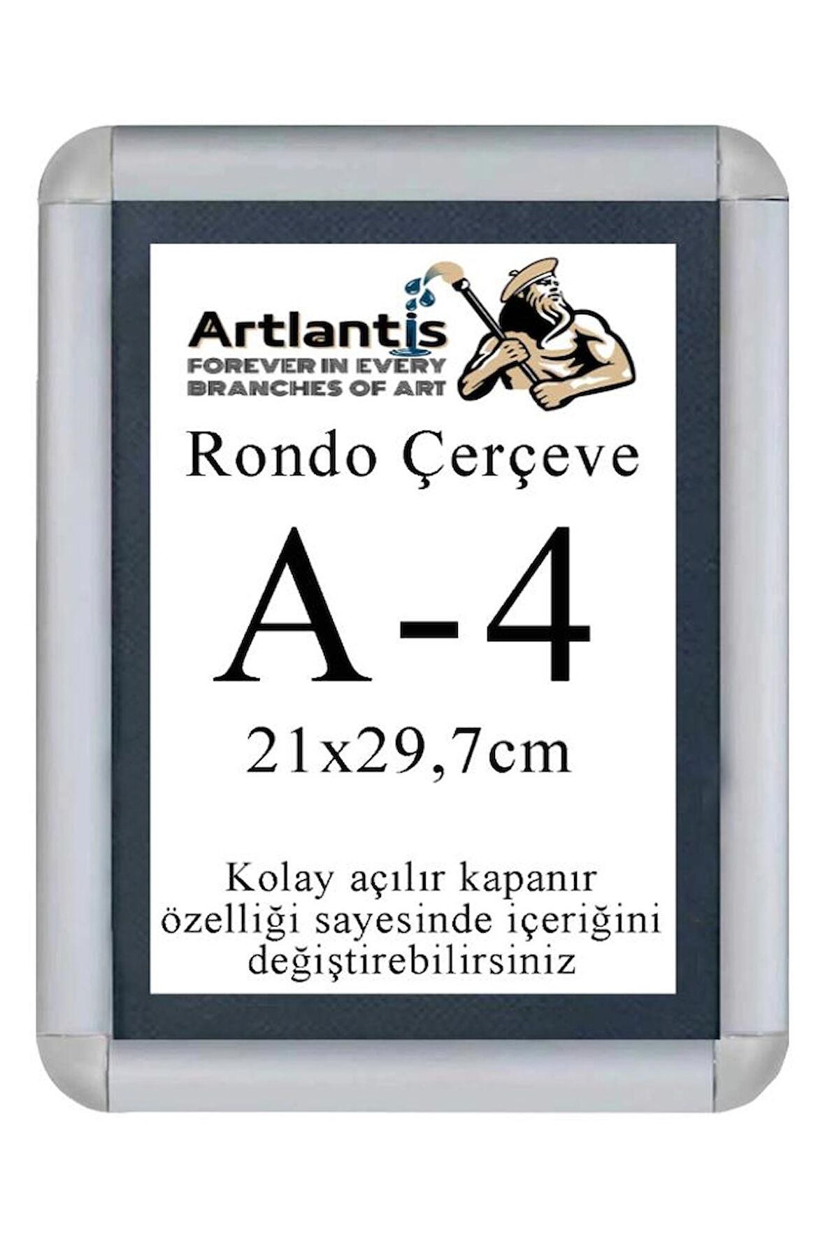 Tak Çıkar Rondo Çerçeve A4 21x30 cm 1 Adet Açılır Kapanır Çerçeve Aç Kapa Çerçeve A4 Afiş Çercevesi