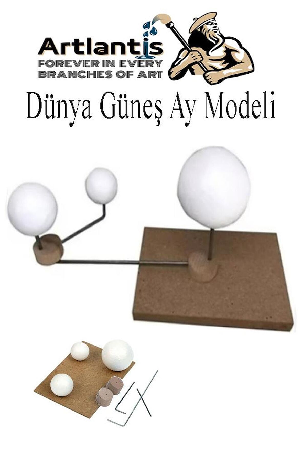 Güneş Dünya Ay Modeli 1 Paket Gezegen Maketi Deney Seti Güneş Sistemi Modeli Okul Ders Deney Seti Kendin Yap
