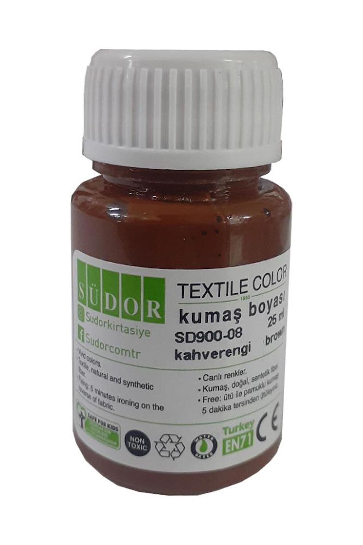 Kumaş Boyası Tişört Çanta Tekstil Boyası 25 ml 1 Adet Südor Kumaş Boyası Tek Şişe 1 Adet