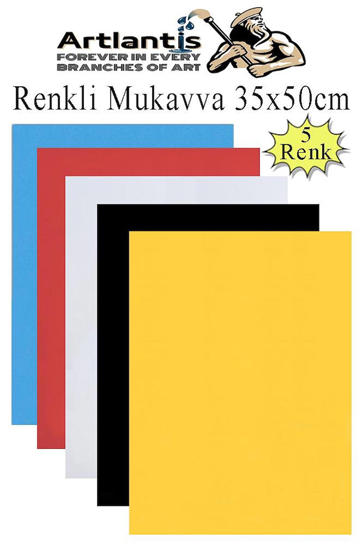 Renkli Mukavva 5 Renk 35x50 cm 1 Paket Sert Renkli Karton 1.0 mm Okul Okul Öncesi Anasınıfı Hobi Etkinlik