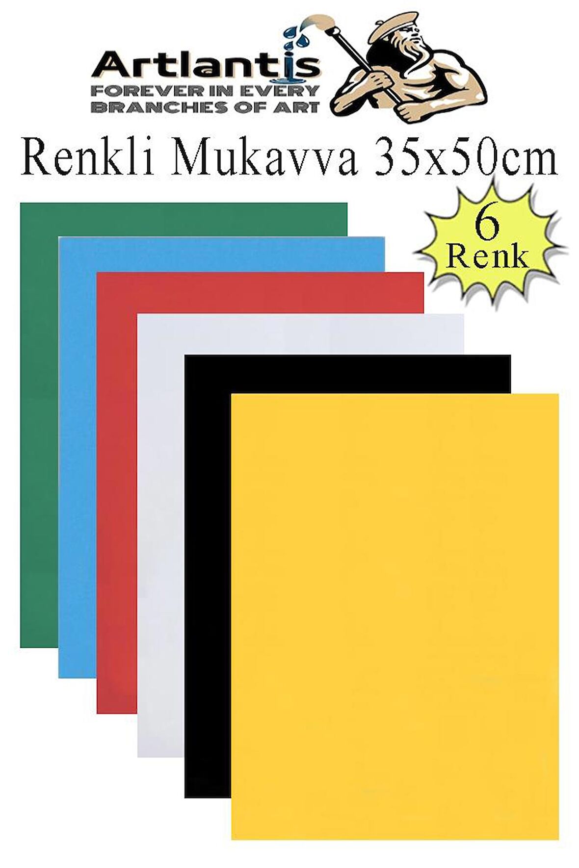 Renkli Mukavva 6 Renk 35x50 cm 1 Paket Sert Renkli Karton 1.0 mm Okul Okul Öncesi Anasınıfı Hobi Etkinlik