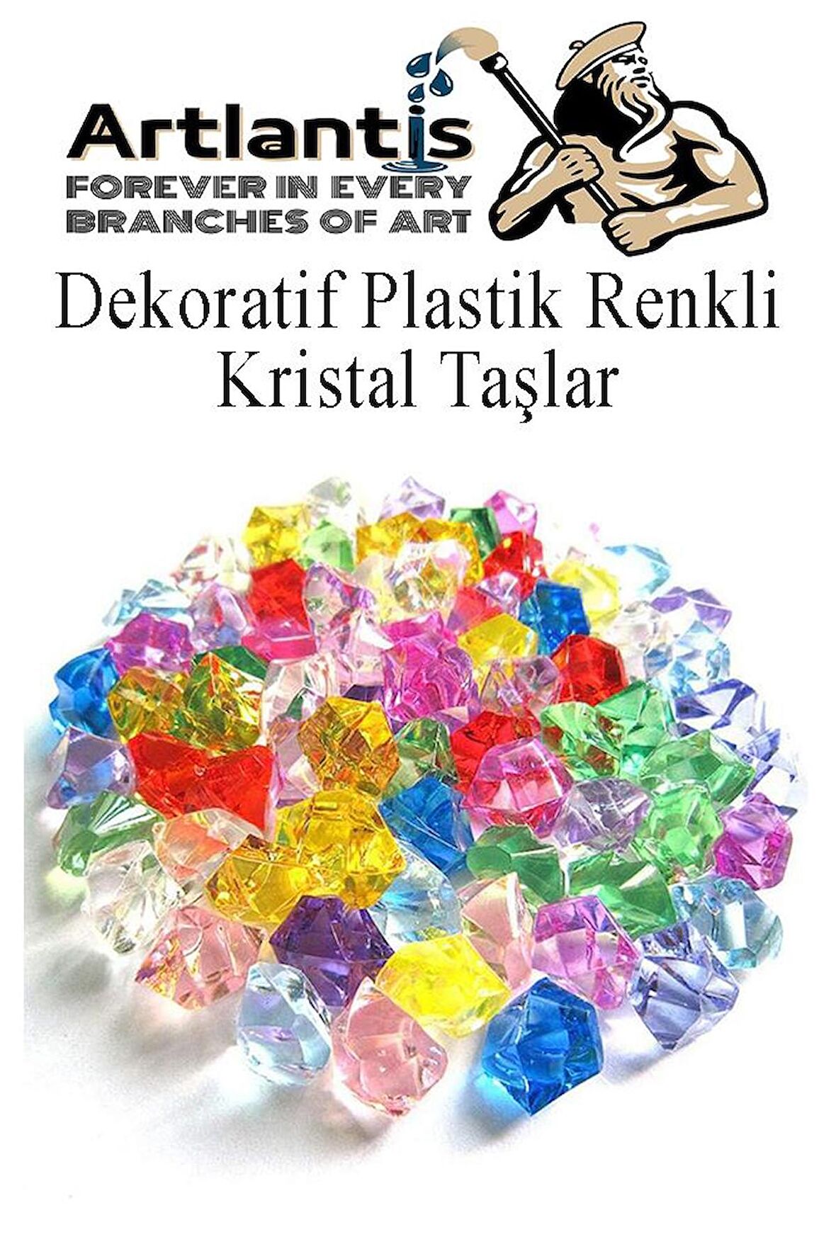 Dekoratif Plastik Renkli Kristal Taşlar 45 li 1 Paket Elmas Taşlar Oyuncak Değerli Taşlar