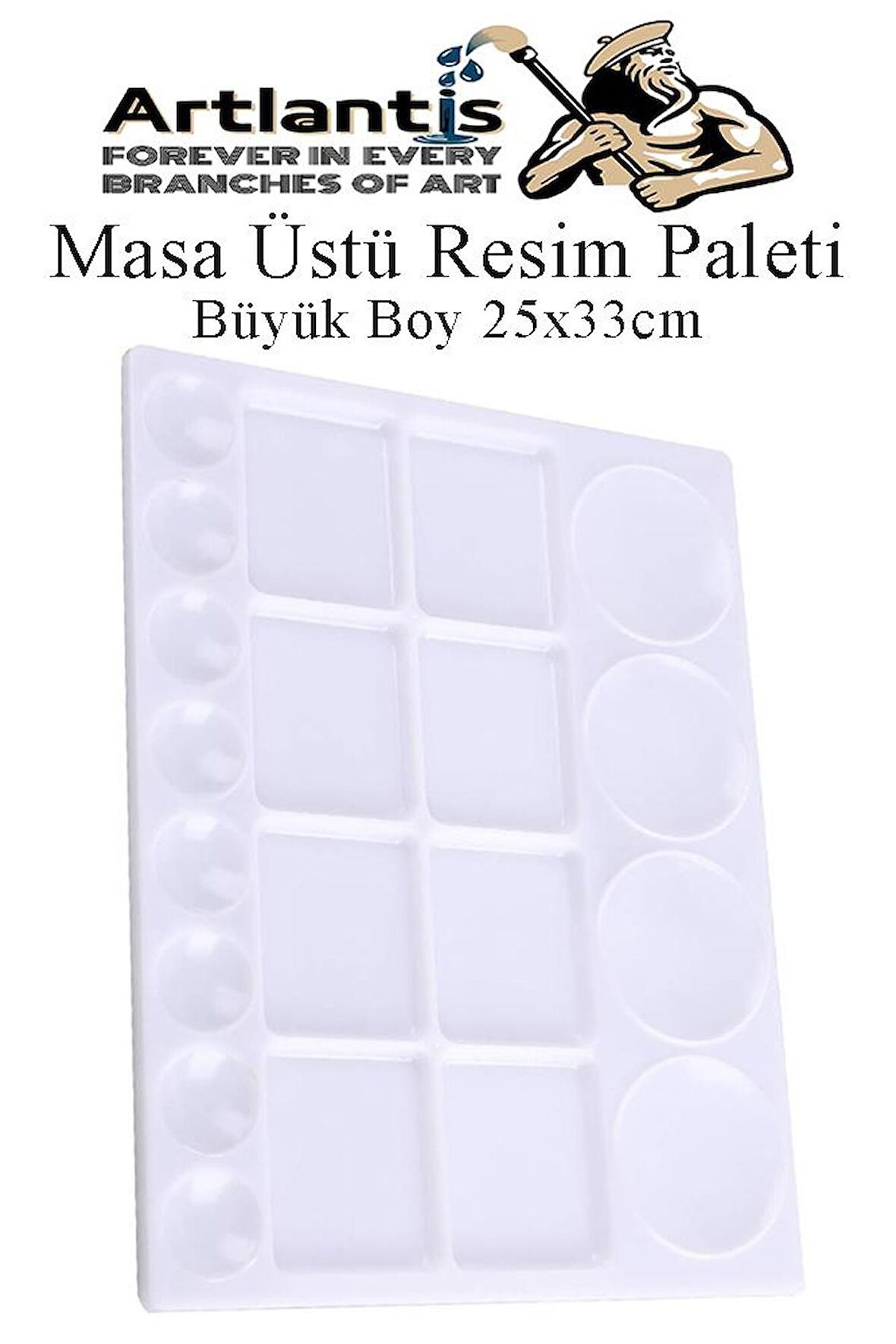 Masa Üstü Resim Paleti 1 Adet 20 Hazneli Boya Paleti 25X33 cm Sanatsal Boyalar İçin Büyük Palet Akrilik Boya Yağlı Boya Guaj Boya