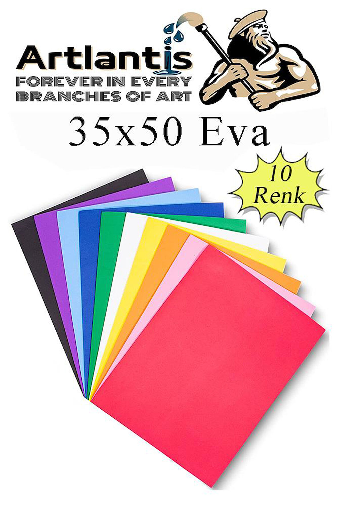 Eva 10 Renk 35x50 cm 1 Paket Düz Eva Süngeri 10 Lu Renkli Eva 35*50 Elişi Okul Öncesi Ana Sınıfı İlkokul