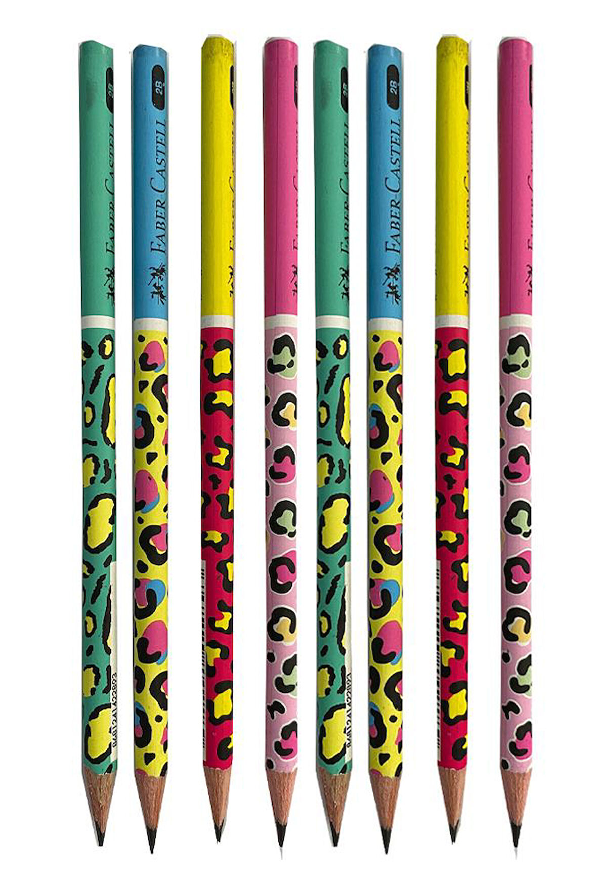 Safari Yuvarlak Kurşun Kalem 8 Adet 1 Paket Faber Kurşun Kalem 2B Siyah Kurşun Kalem Safari Desenli 2B Kalem