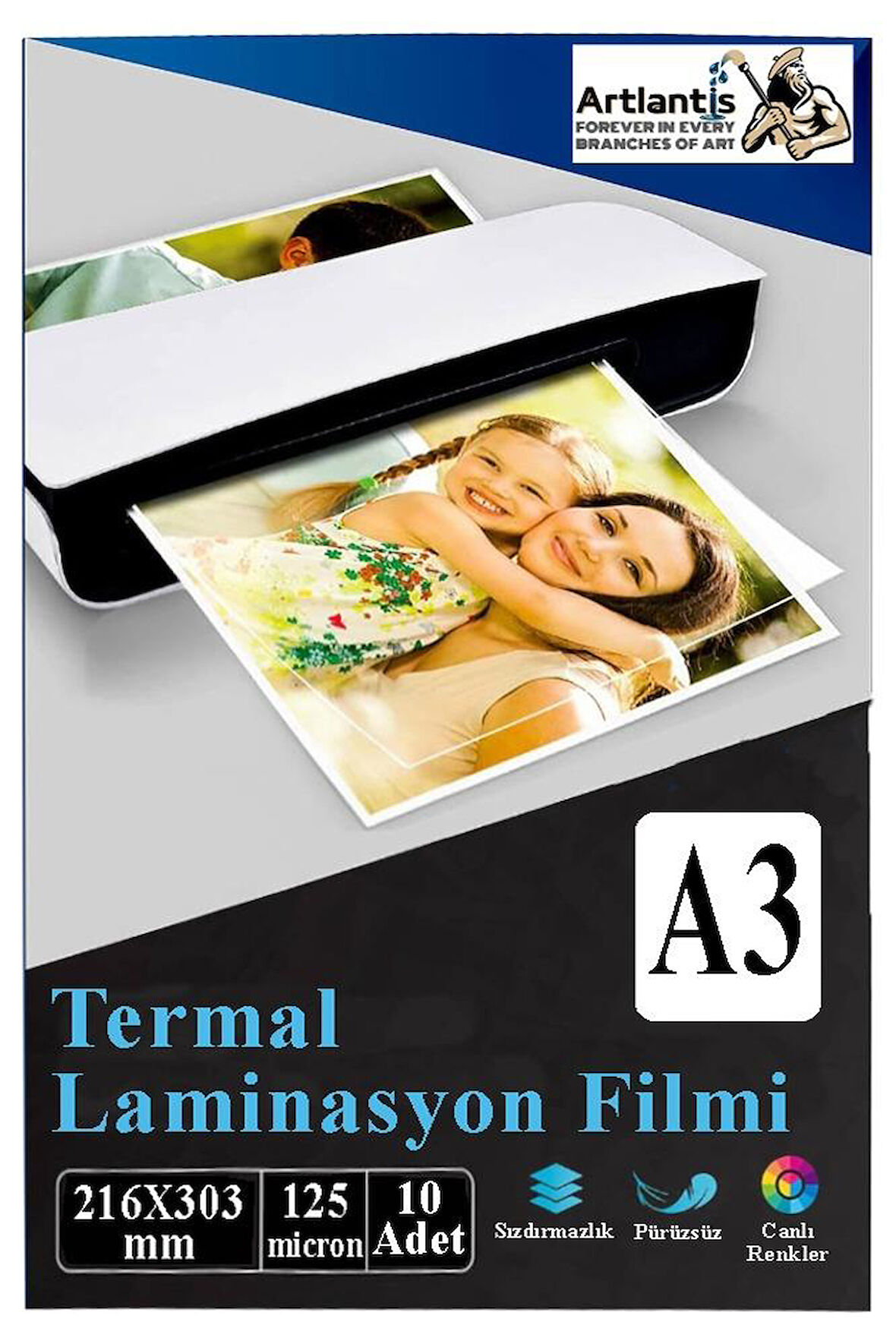 Laminasyon Filmi Parlak A3 10 lu 1 Paket 125 Mikron Laminasyon Kaplama Pvc Kaplama Poşeti 10 Adet