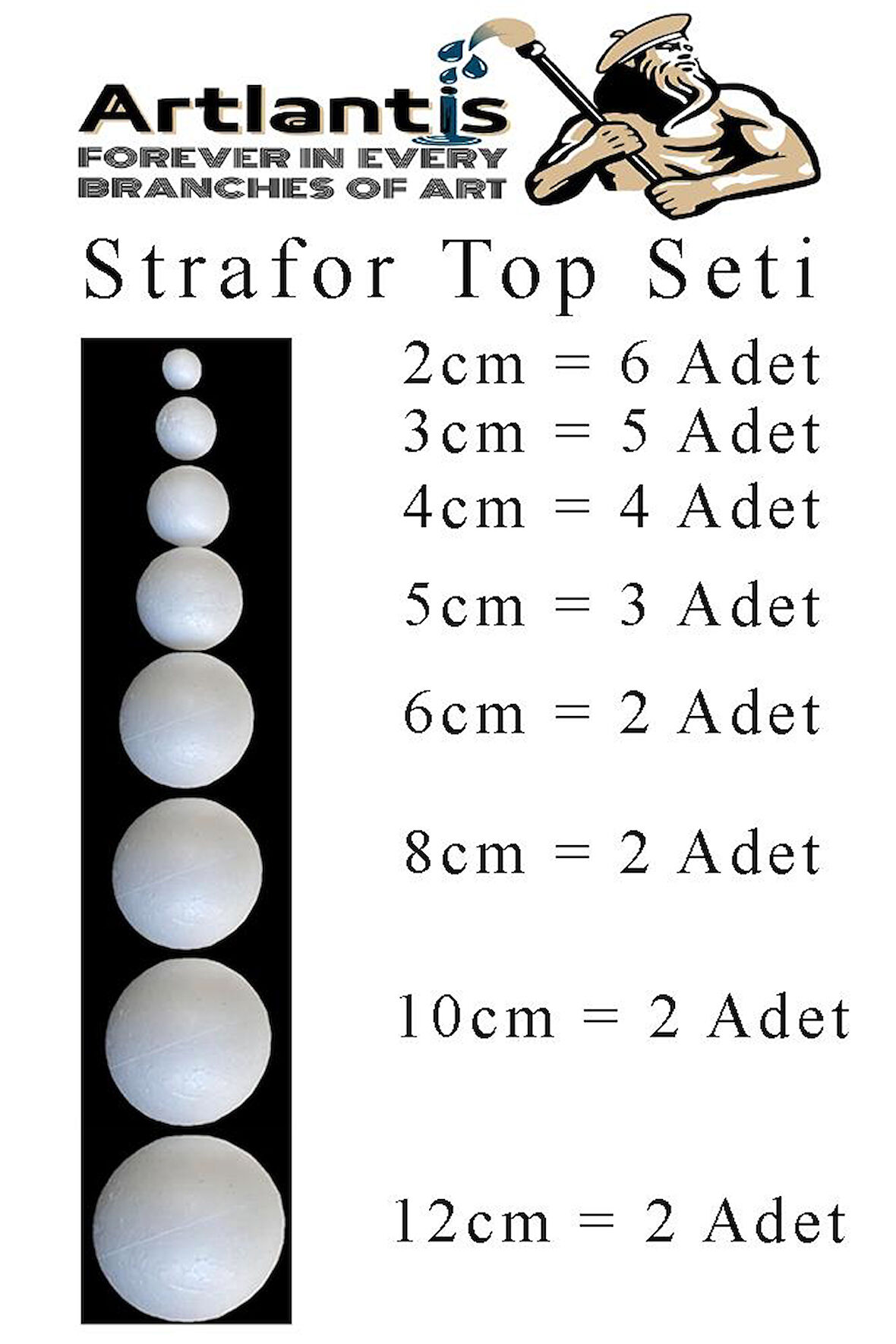 Strofor Köpük Top 2cm 3cm 4cm 5cm 6cm 8cm 10cm 12cm 26 Adet Yuvarlak Strafor Top Küre Okul Deney Köpük Toplar