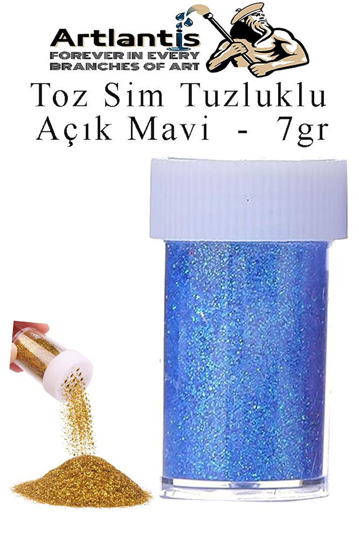 Renkli Toz Sim Tuzluklu 7 gr 1 Adet Renkli Toz Sim Epoksi Reçine Okul Etkinlik Dekarasyon Slime
