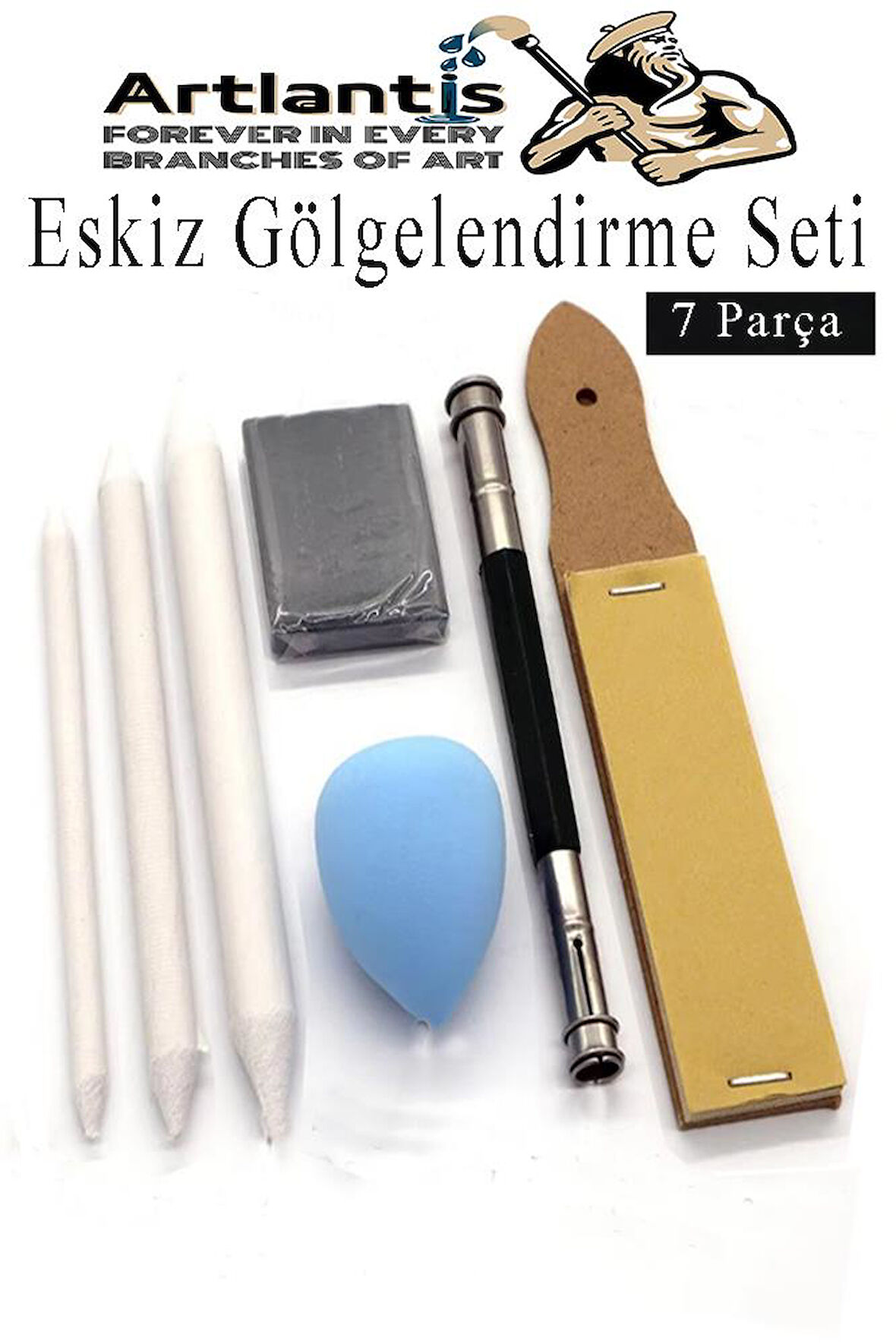 Eskiz Gölgelendirme Seti 7 Parça 1 Paket Kalem Zımparası Kalem Uzatma Aparatı Pastel Dağıtıcı Karakalem