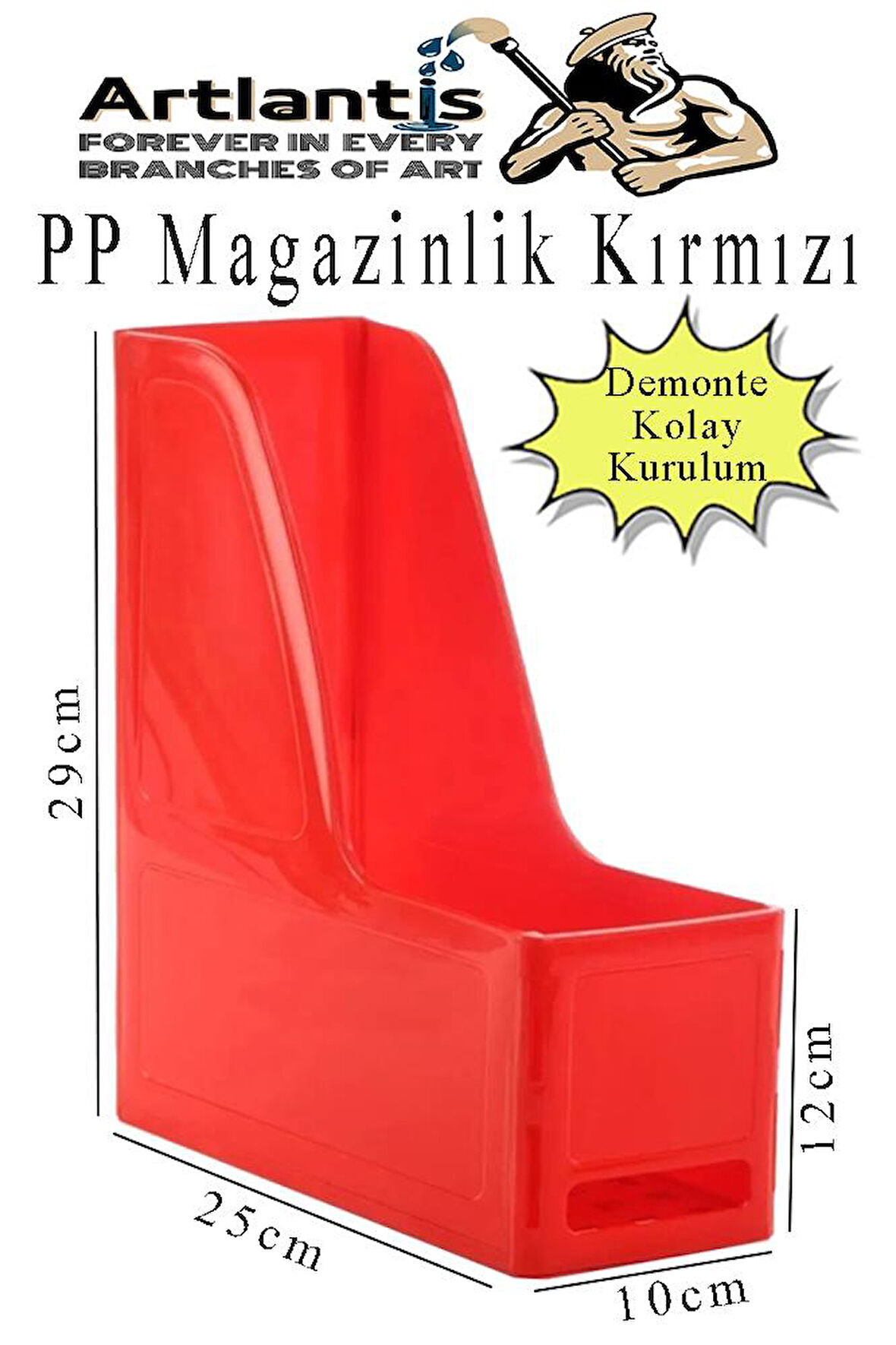 Demonte Plastik Magazinlik 1 Adet Plastik Kutu Klasörü Magazinlik A4 Dosya ve Masa Düzenleyici Sınıf Ev Ofis