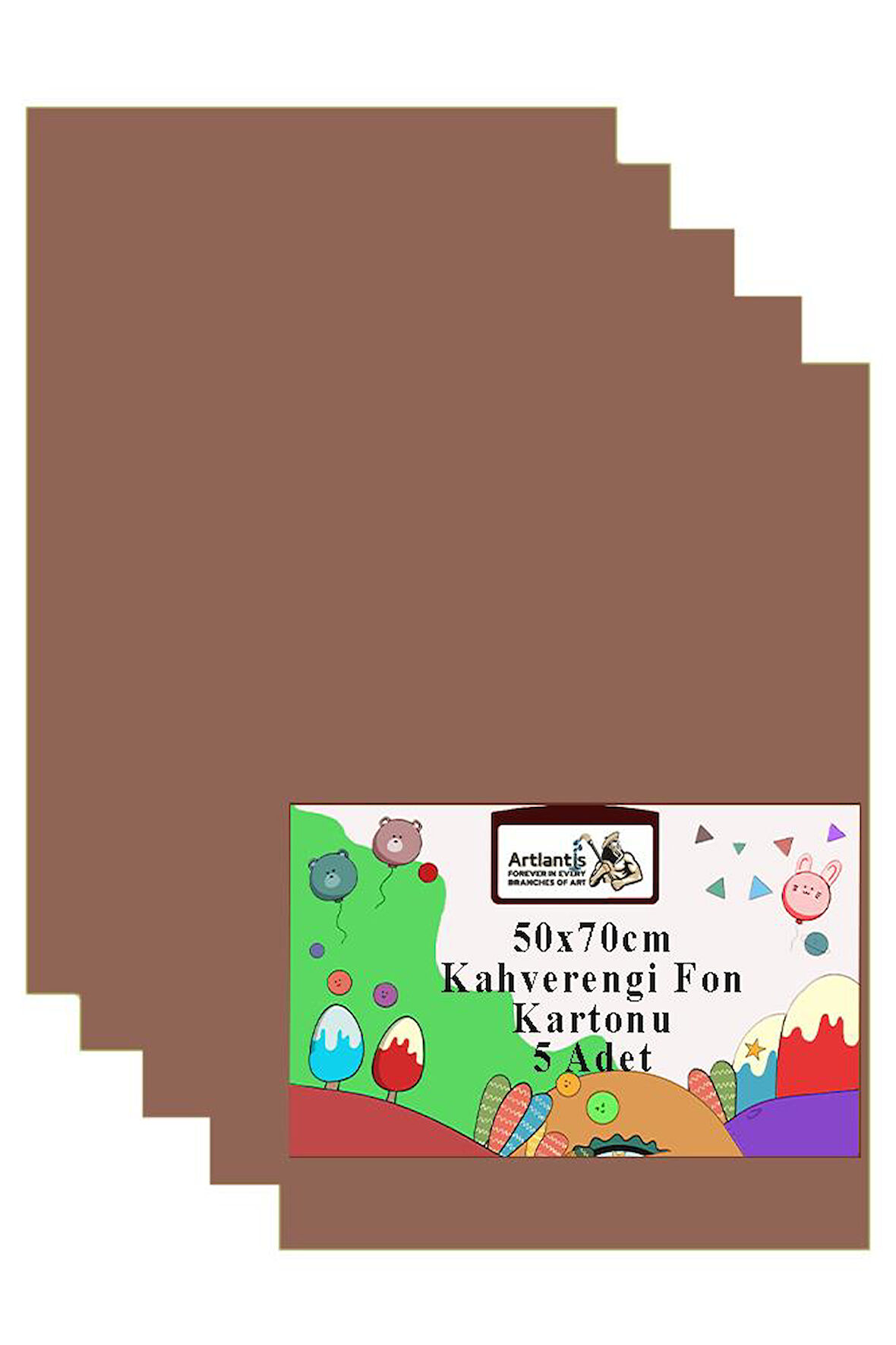 Fon Kartonu 50x70 cm 120 gr 5 Adet 50*70 cm Renkli Fon Kartonu Kağıdı 120 Gr Okul Sınıf Etkinlik Kreş Okul Öncesi