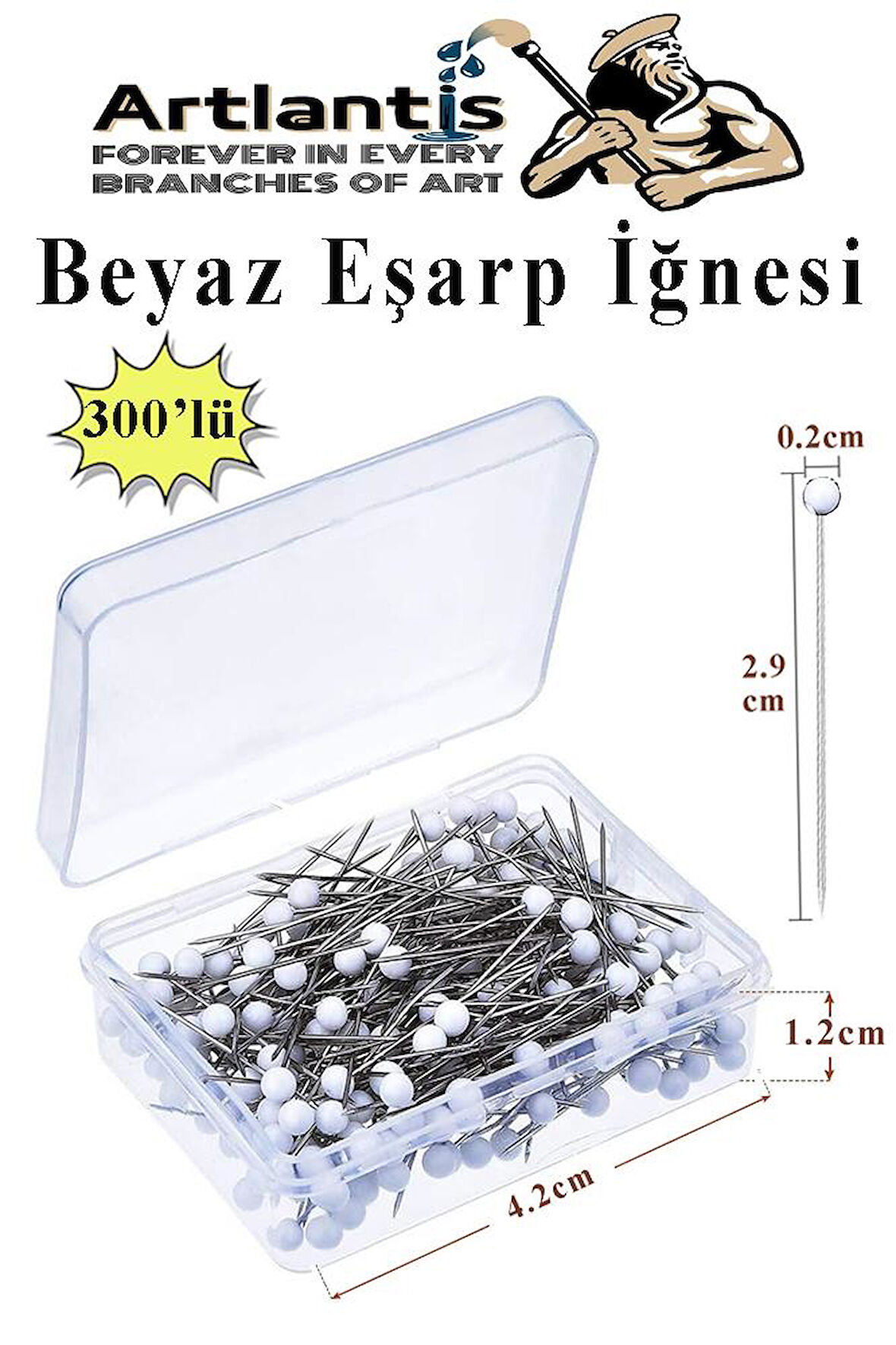 Eşarp İğnesi Beyaz 300 lü 1 Paket Türban İğnesi Başörtüsü Toplu İğne Şal Düğün Nikah Nişan Kına Sünnet Takı İğnesi