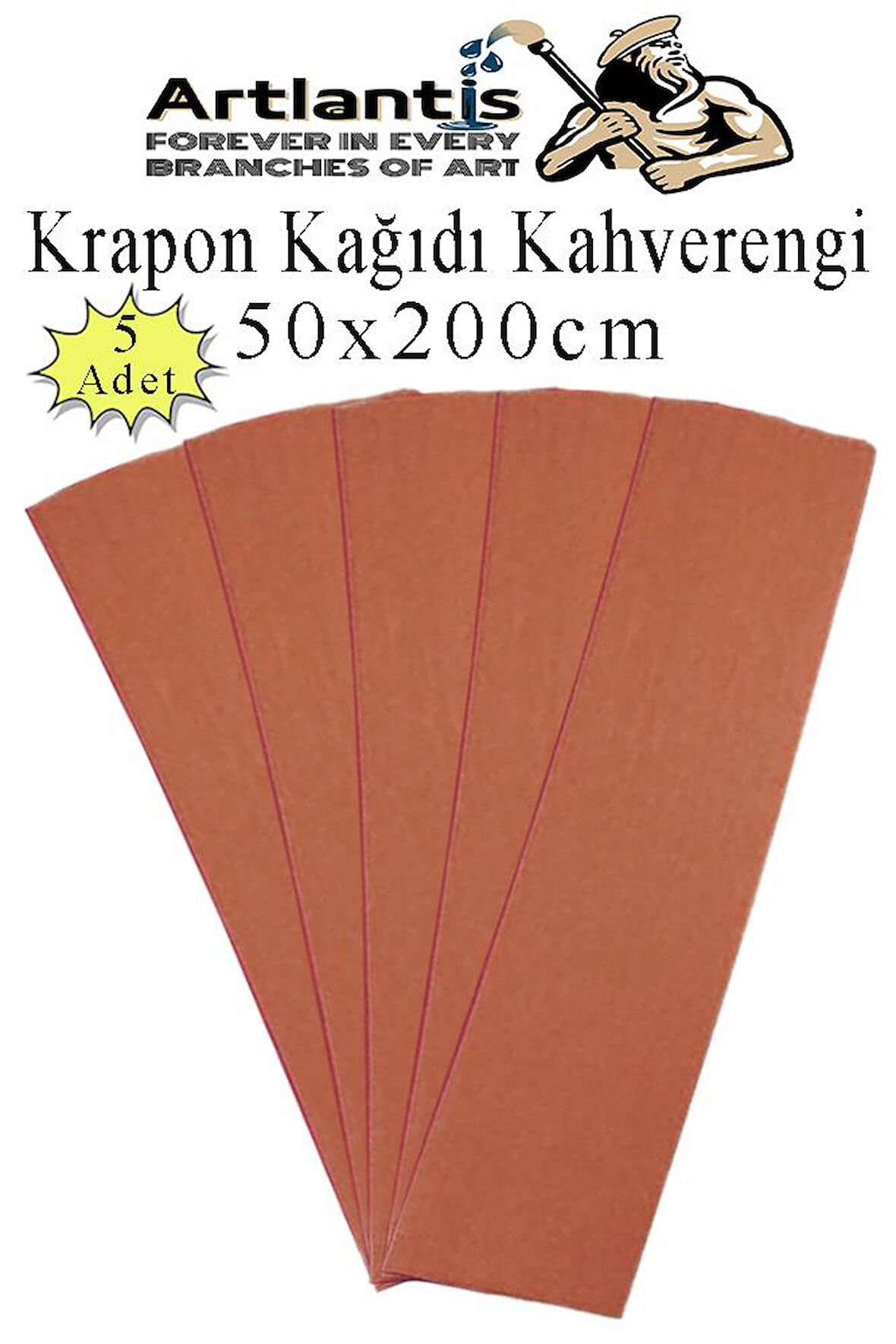 Krapon Kağıdı 50x200 cm 5 Adet Renkli Grapon Kağıdı Okul Sınıf Etkinlik Kreş Okul Öncesi Kırapon Grafon