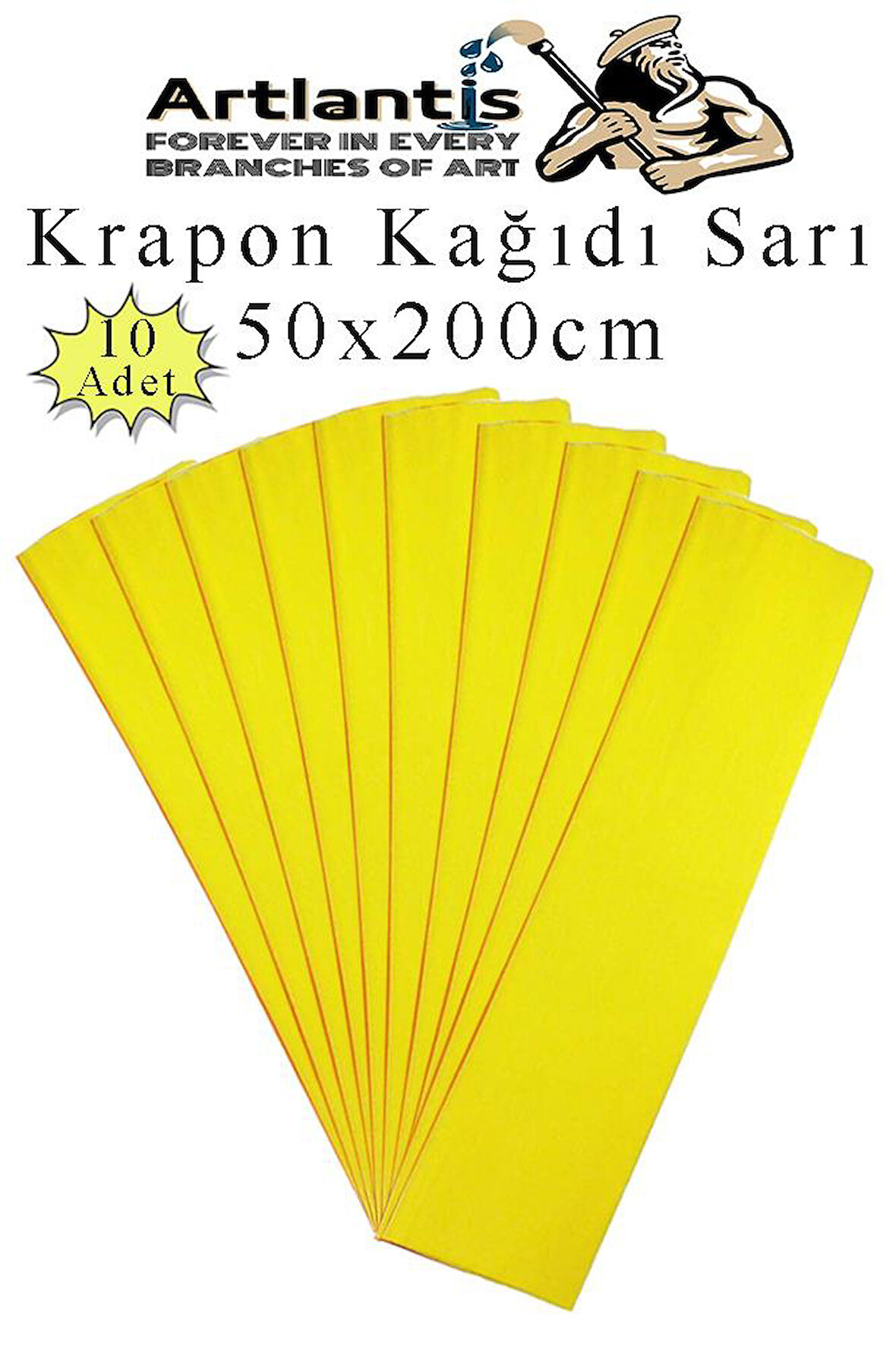 Renkli Krapon Kağıdı 50x200 cm 10 Adet Renkli Grapon Kağıdı Okul Sınıf Etkinlik Kreş Okul Öncesi Kırapon Grafon