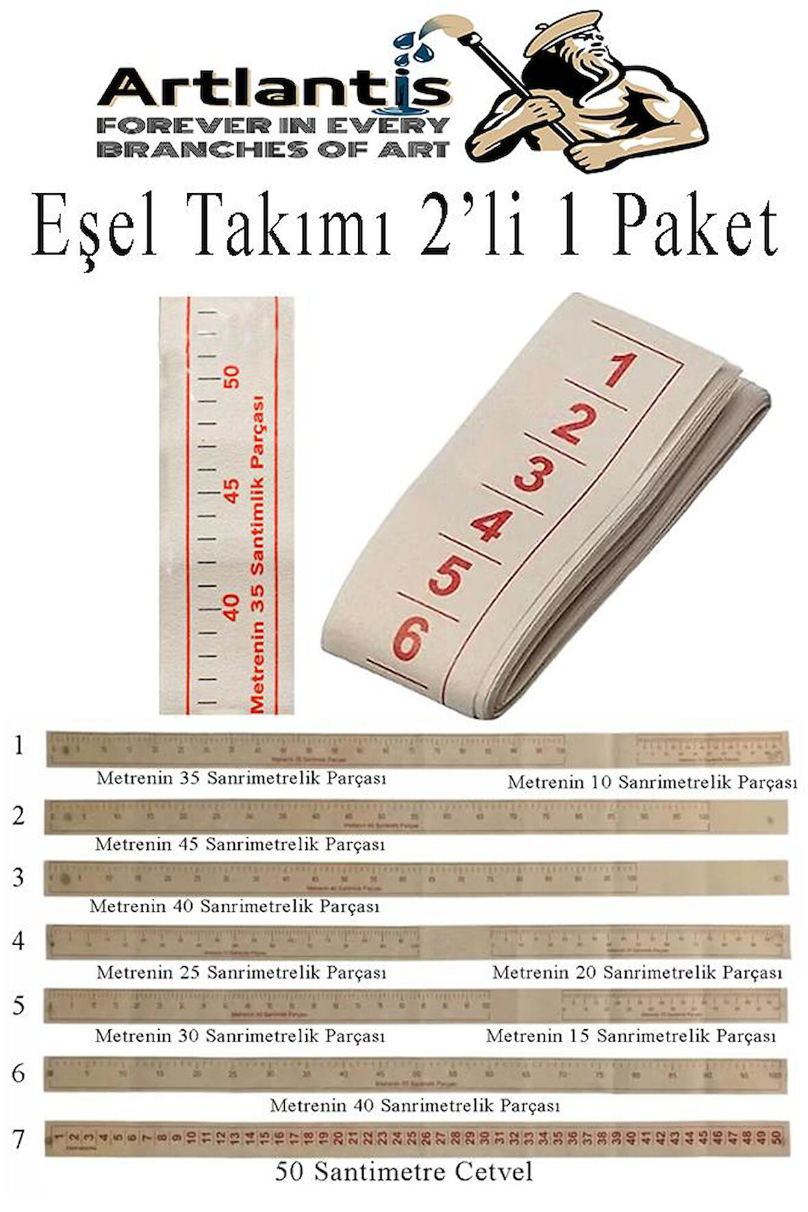 Eşel Takımı 2 li 1 Paket Eşel Cetveli 7 Parça Kağıttan Cetvel Dikişi Cetveli Ölçekli Mezura Moda Tasarım