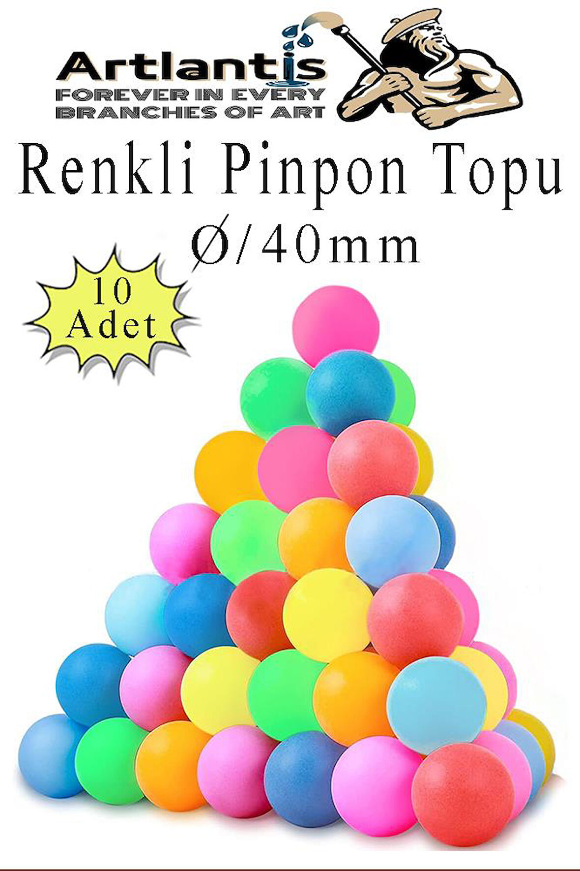 Renkli Pinpon Topu 10 Adet Masa Tenis Topu Evcil Hayvan Kedi Oyuncağı Okul Sınıf Etkinlik Deney Topu