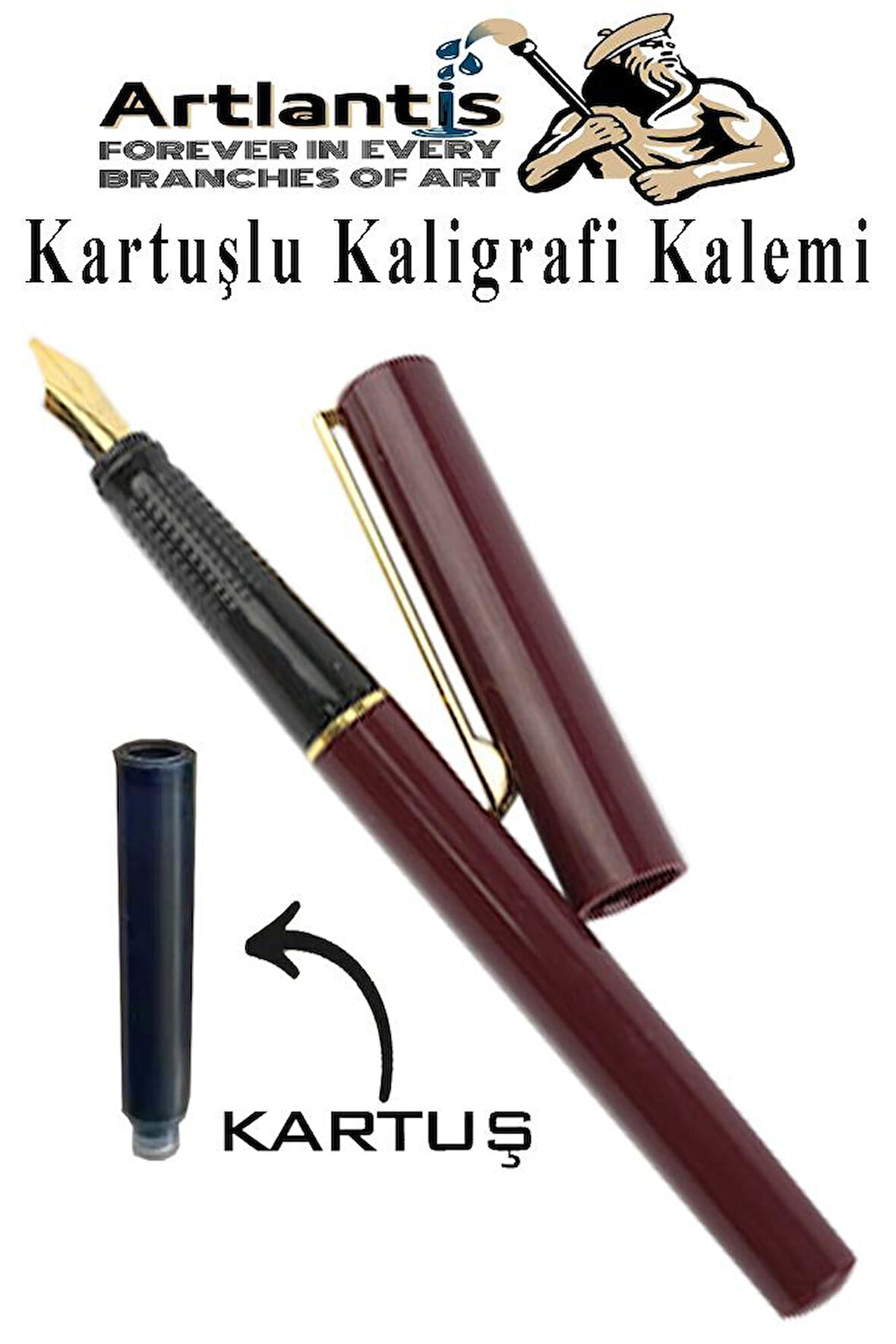 Kaligrafi Kalemi 1 Adet Kartuşlu Kesik Uçlu Dolma Kalem Calligraphy Kalem Seti Hat Yazma Tasarım Sanat Kalemi Hattat