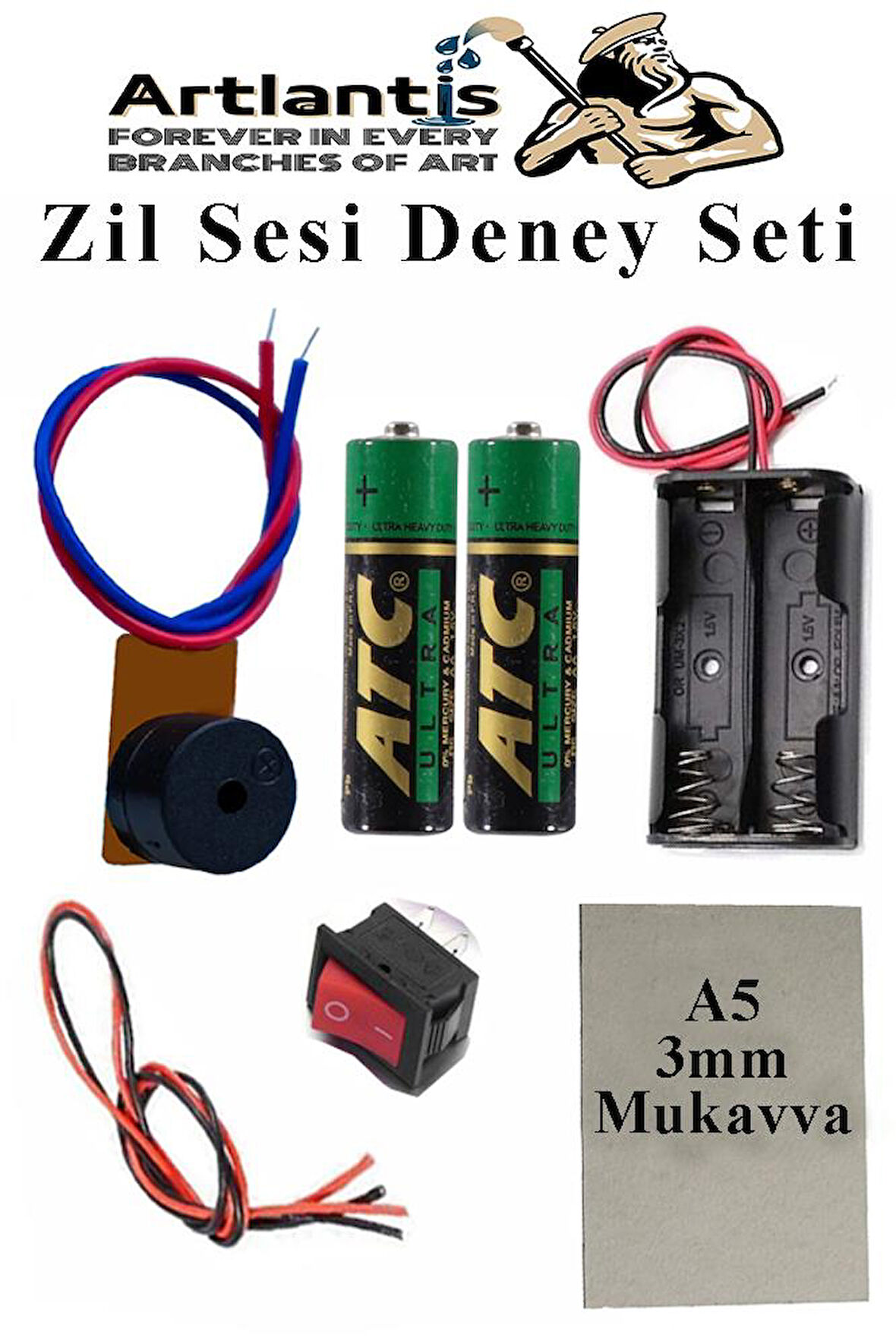 Zil Sesi Deney Seti 1 Paket Elektronik Mini Zil Deney Zili Proje Tasarım Zili Alarm Sinyal Zili Haparlör Zili