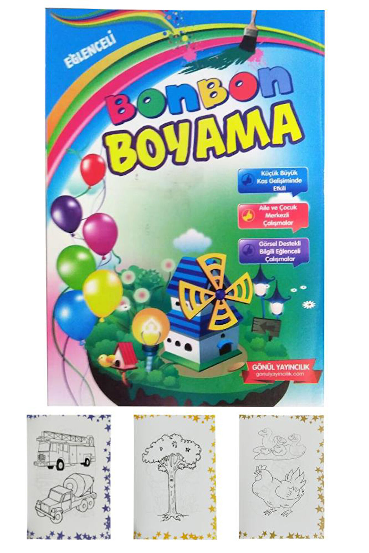 Boyama Kitabı Kalın 1 Adet 3-6 Yaşa Uygun Boyama Kitabı 64 Sayfa Çek Kopar Boya Bonbon Boyama Okul Öncesi Kreş Anasınıfı