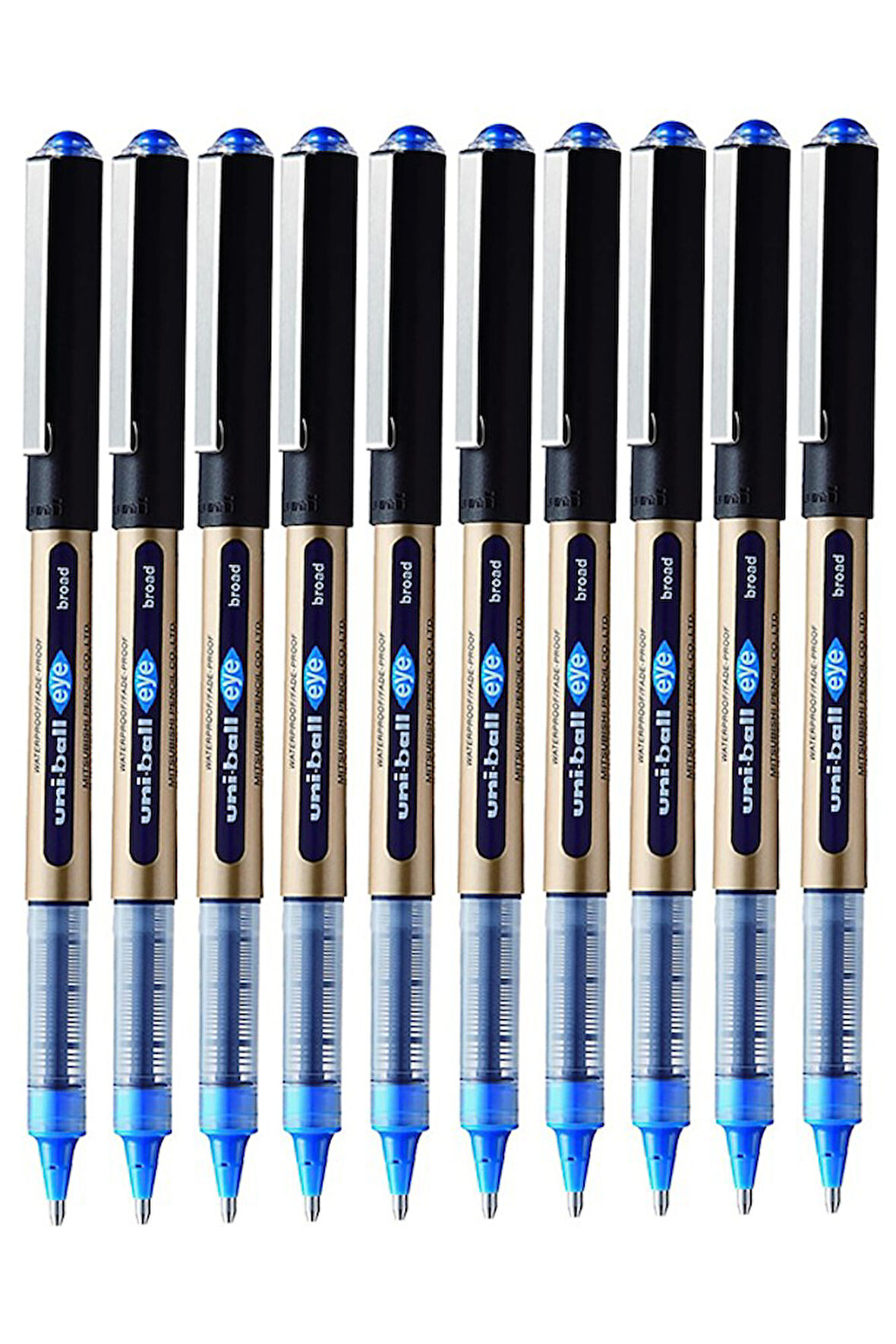 Mavi Pilot Kalem 10 Adet Uniball Eye Broad 1.0 mm Roller Pilot Kalem Ub-150-10 Roller Uçlu Likit Mürekkepli