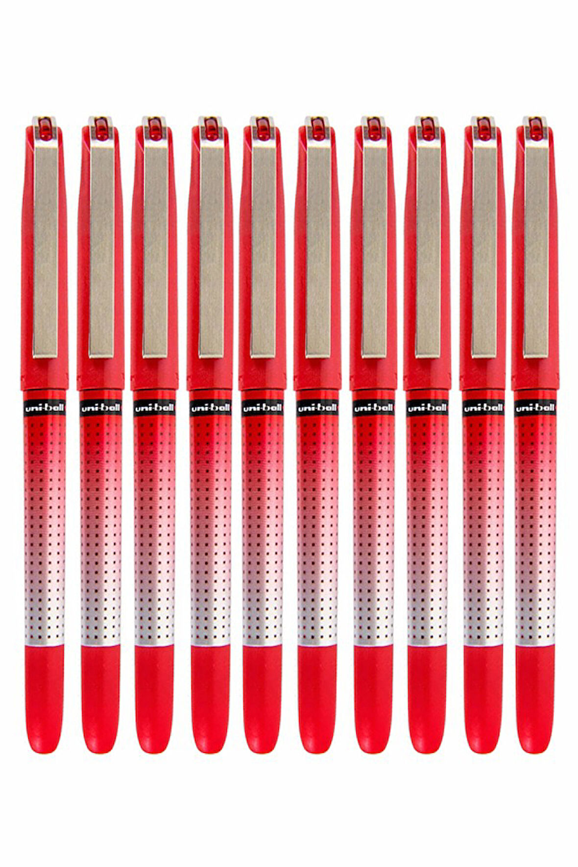 Kırmızı Pilot Kalem 10 Adet Uniball Eye Needle 0.5 mm İğne Uçlu Pilot Kalem Ub-185 S İğne Uçlu Likit Mürekkep Jel Kalem