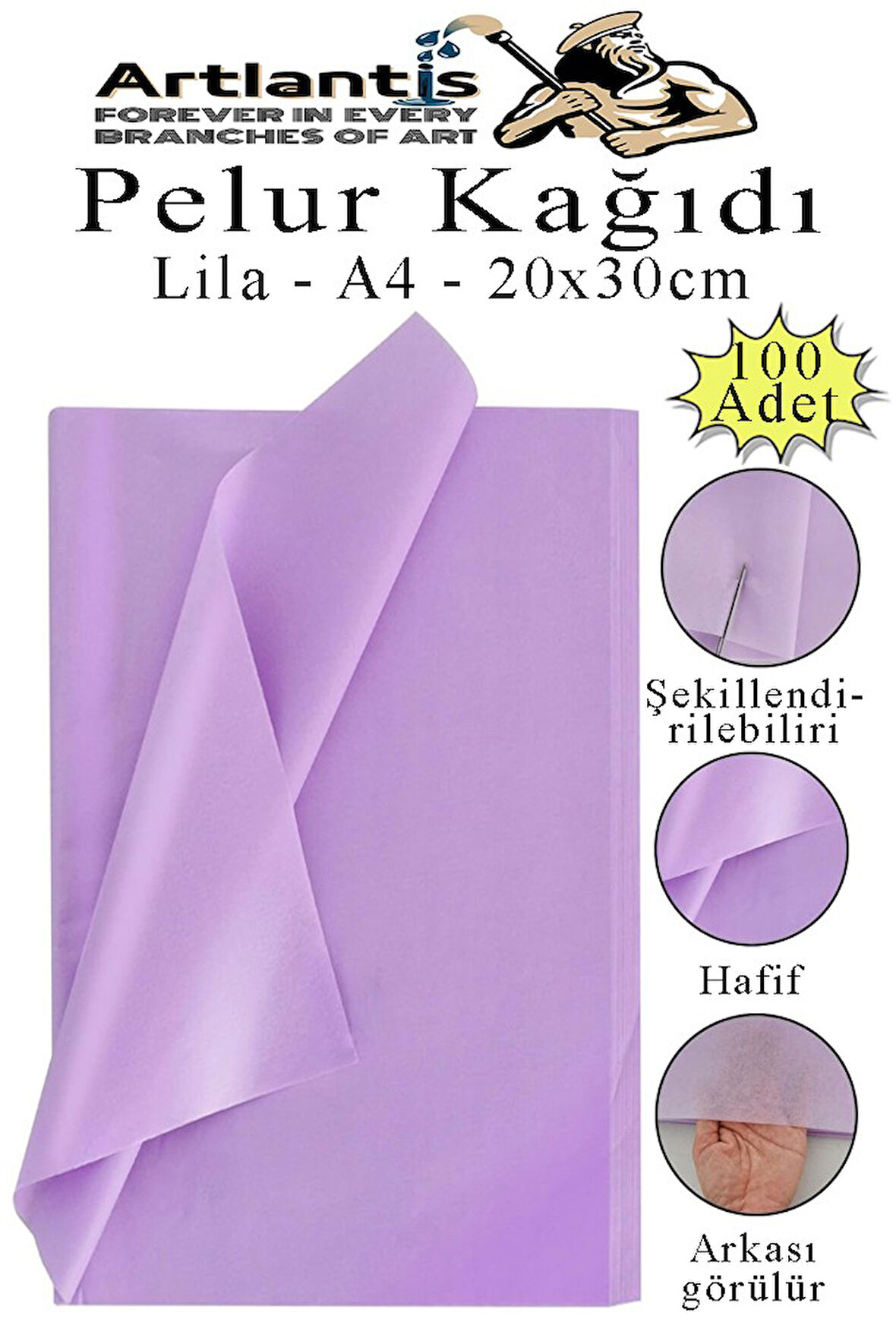 Lila Pelur Kağıdı 100 lü 1 Pkt A4 Pelur Kagıt Moda Tasarım Tekstil Hediye Pketleme Ambalaj Kağıdı Parti Doğum Günü