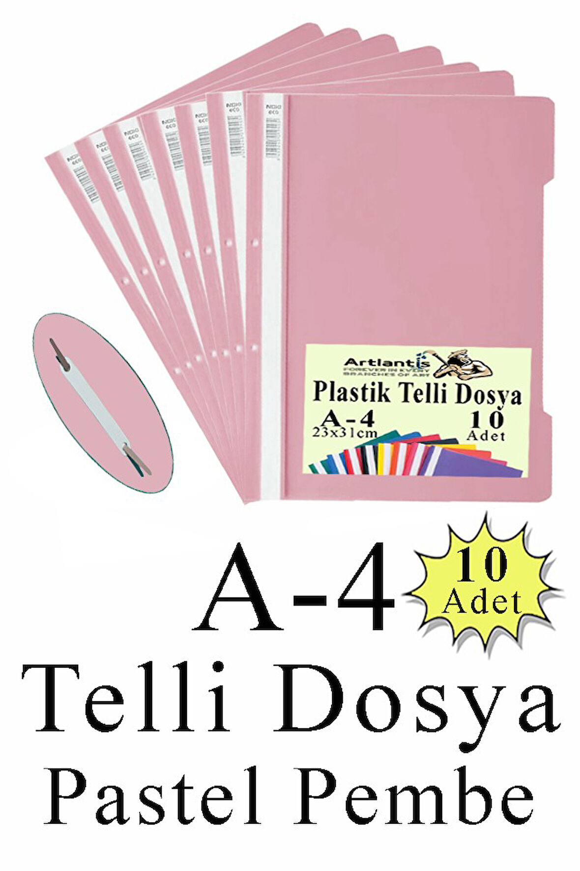 Telli Dosya Plastik A4 10 lu 1 Paket Poşet Dosyalara Uyumlu Ekonomik Kaliteli Şeffaf Kapak Telli Dosya Okul Büro Ofis