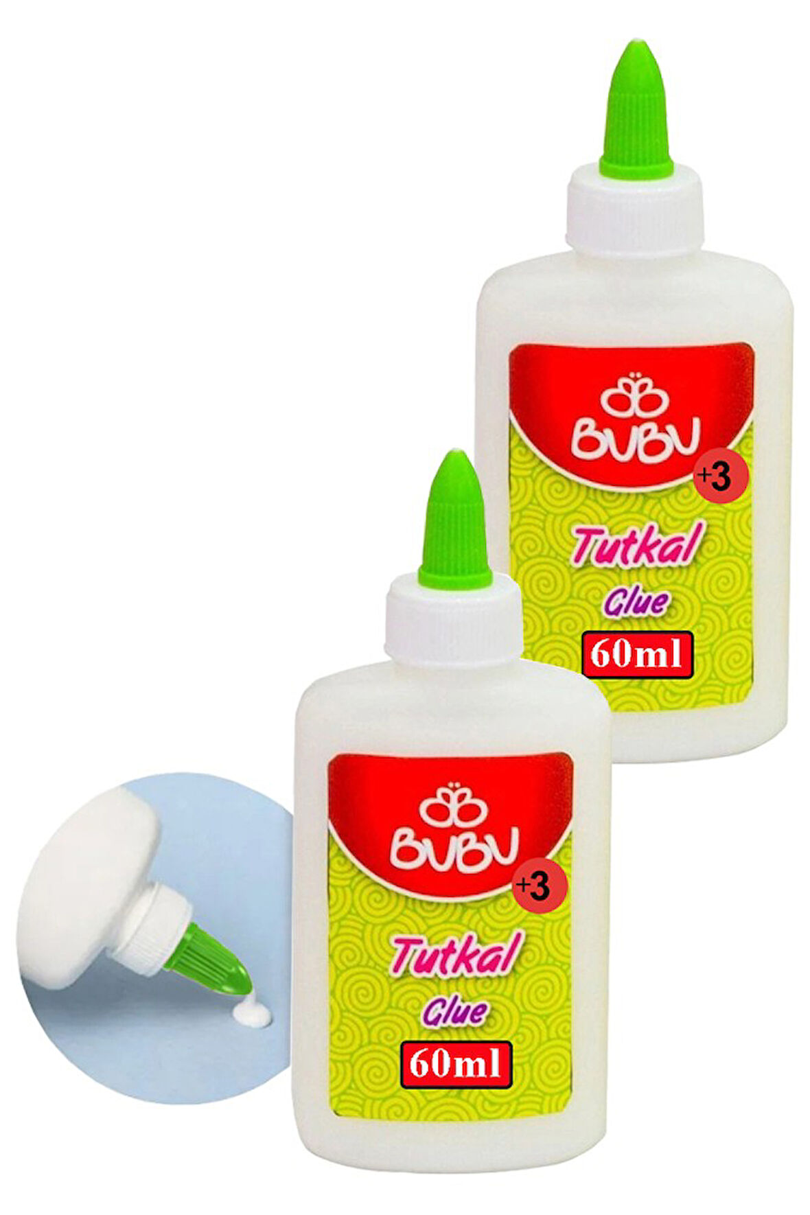 Beyaz Tutkal 60 ml 2 Adet Bubu Beyaz Mobilya Tutkalı 75 gr Ahşap Tutkalı Su Bazlı Çok Amaçlı Beyaz Tutkal