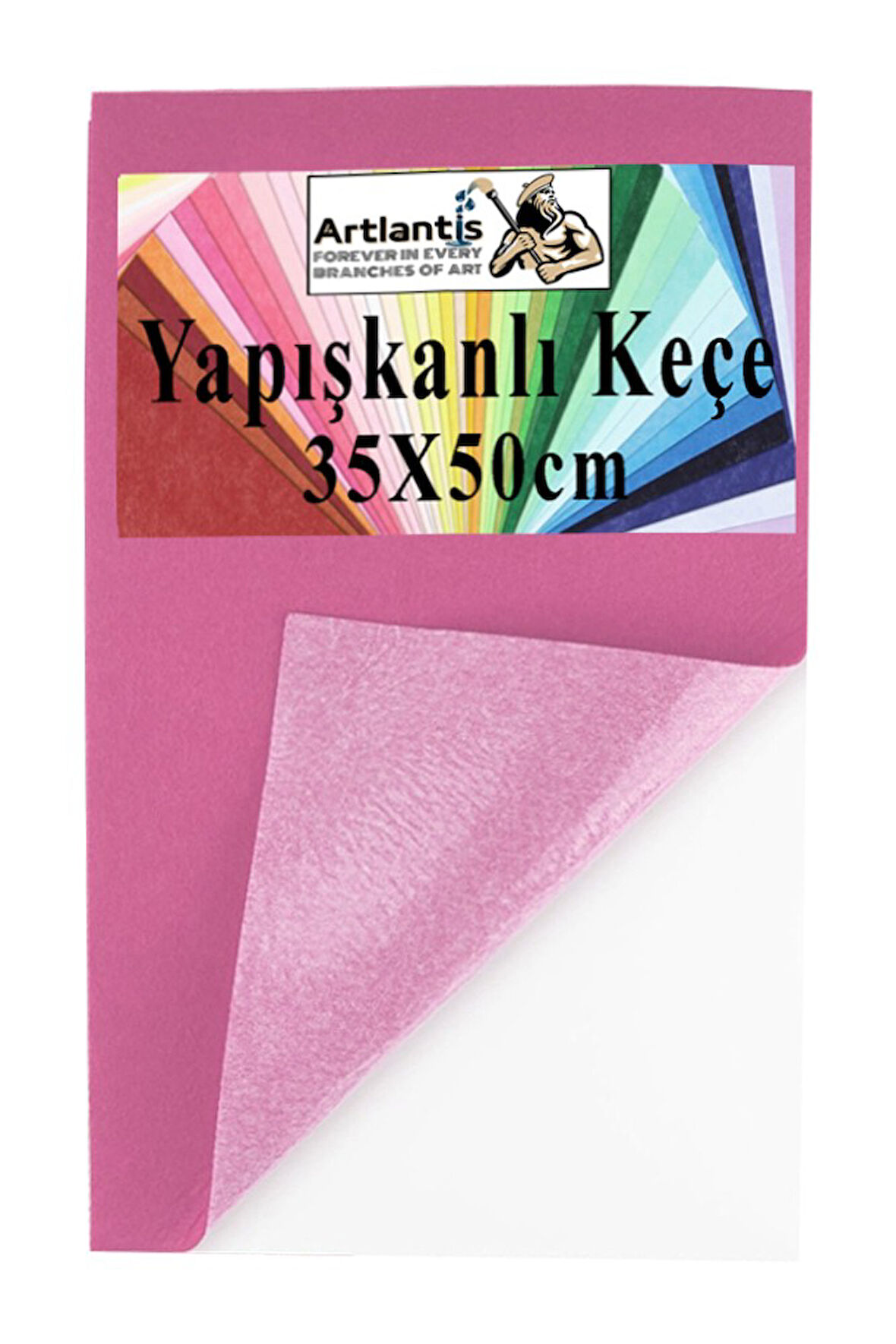 Açık Pembe Yapışkanlı Keçe 35x50 cm 3 Adet 2.0 mm Kendinden Yapışkanlı Renkli Hobi Keçesi Elişi Keçe Kumaşı Anasınıfı